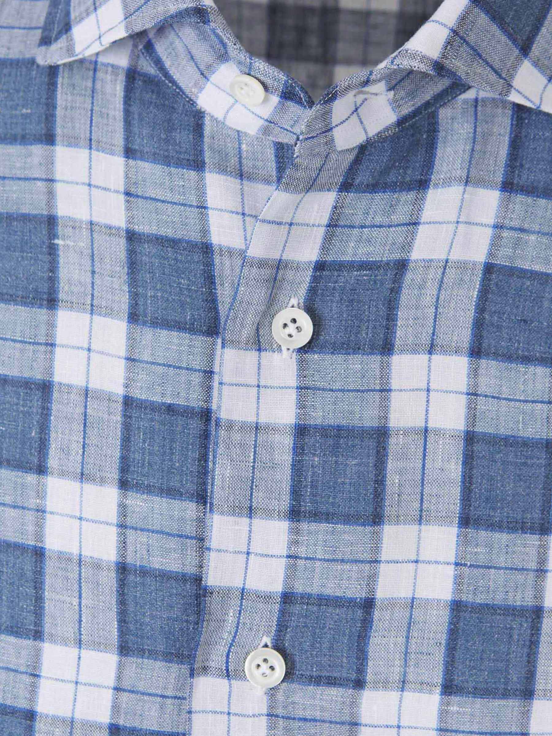 Outlet online Santa Eulalia Hombre Camisa Cuadros Lino color Azul Denim sku 531-005146 01 - Foto 3
