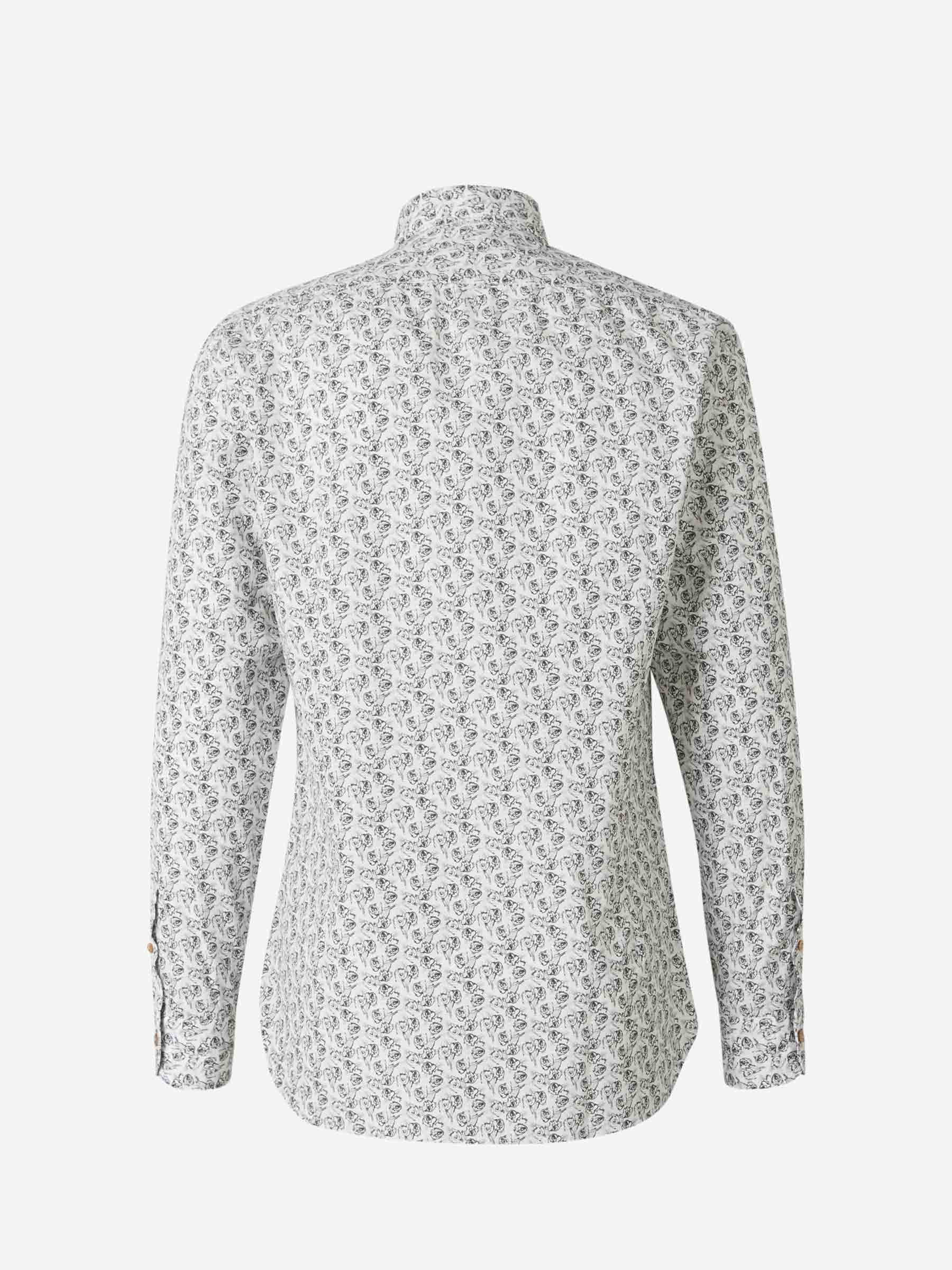 Outlet online Vincenzo di Ruggiero Hombre Camisa Rosas Algodón color Blanco sku 531-005474 01 - Foto 2