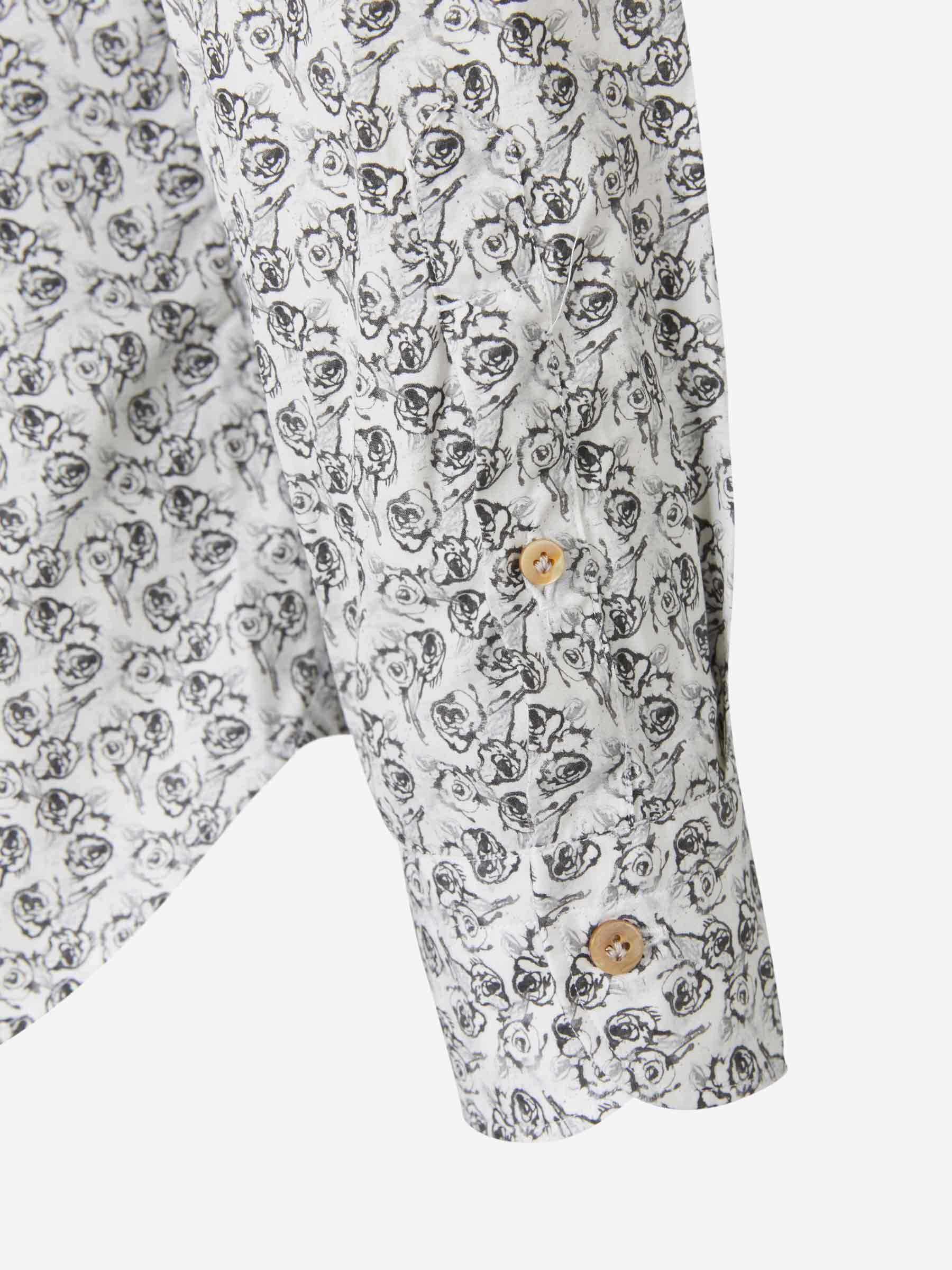 Outlet online Vincenzo di Ruggiero Hombre Camisa Rosas Algodón color Blanco sku 531-005474 01 - Foto 4