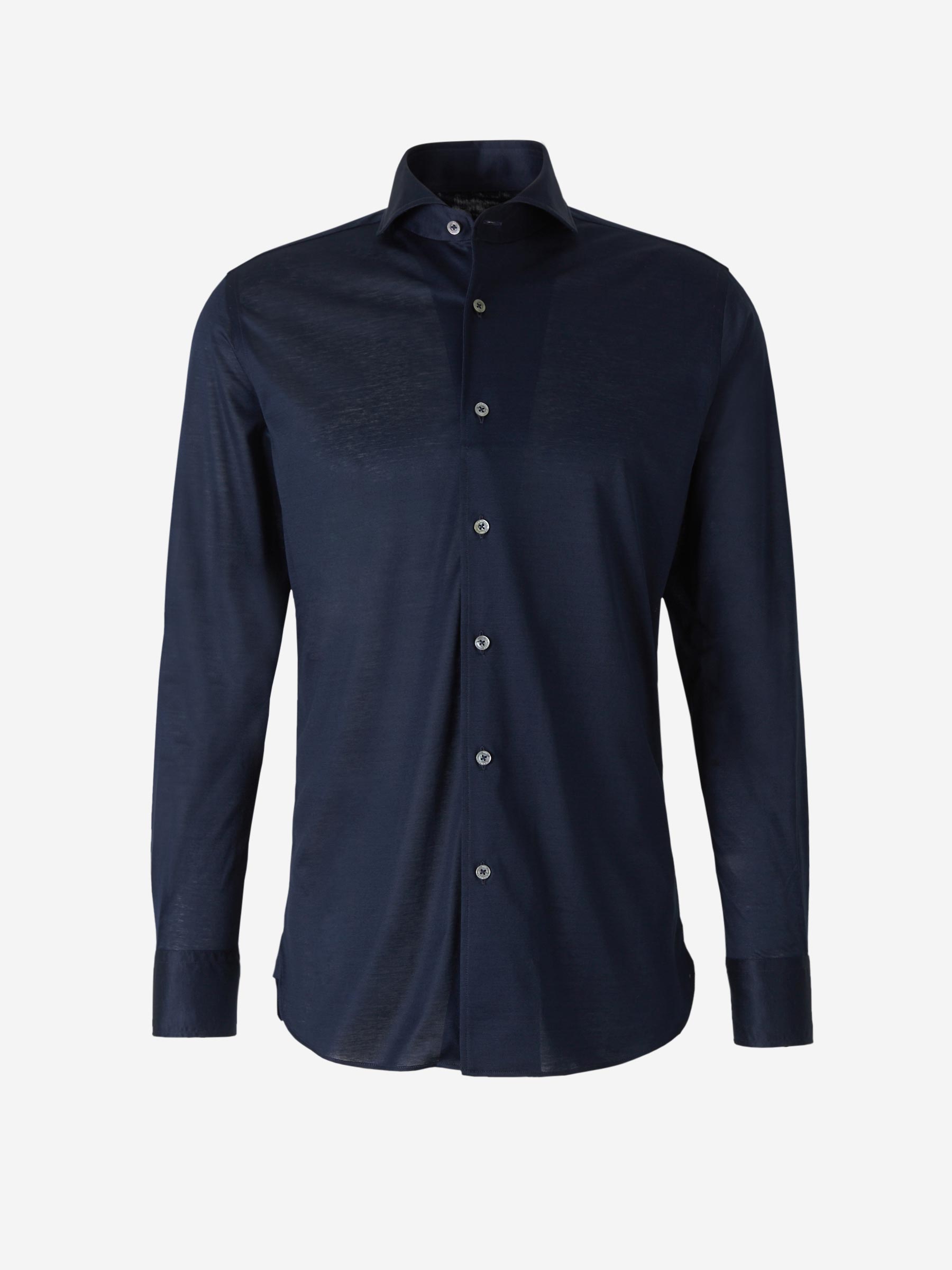 Outlet online Canali Hombre Camisa Punto Algodón color Azul Noche sku 531-005596 02 - Foto 1