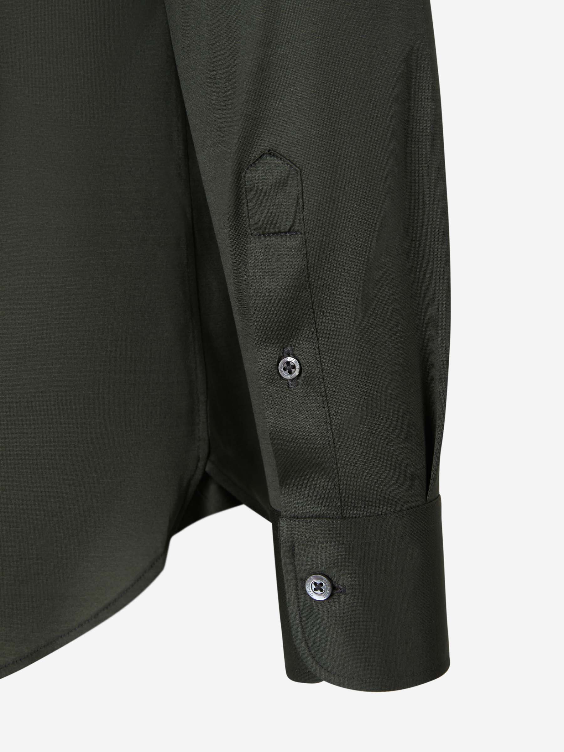 Outlet online Canali Hombre Camisa Punto Algodón color Verde Oscuro sku 531-005596 05 - Foto 4
