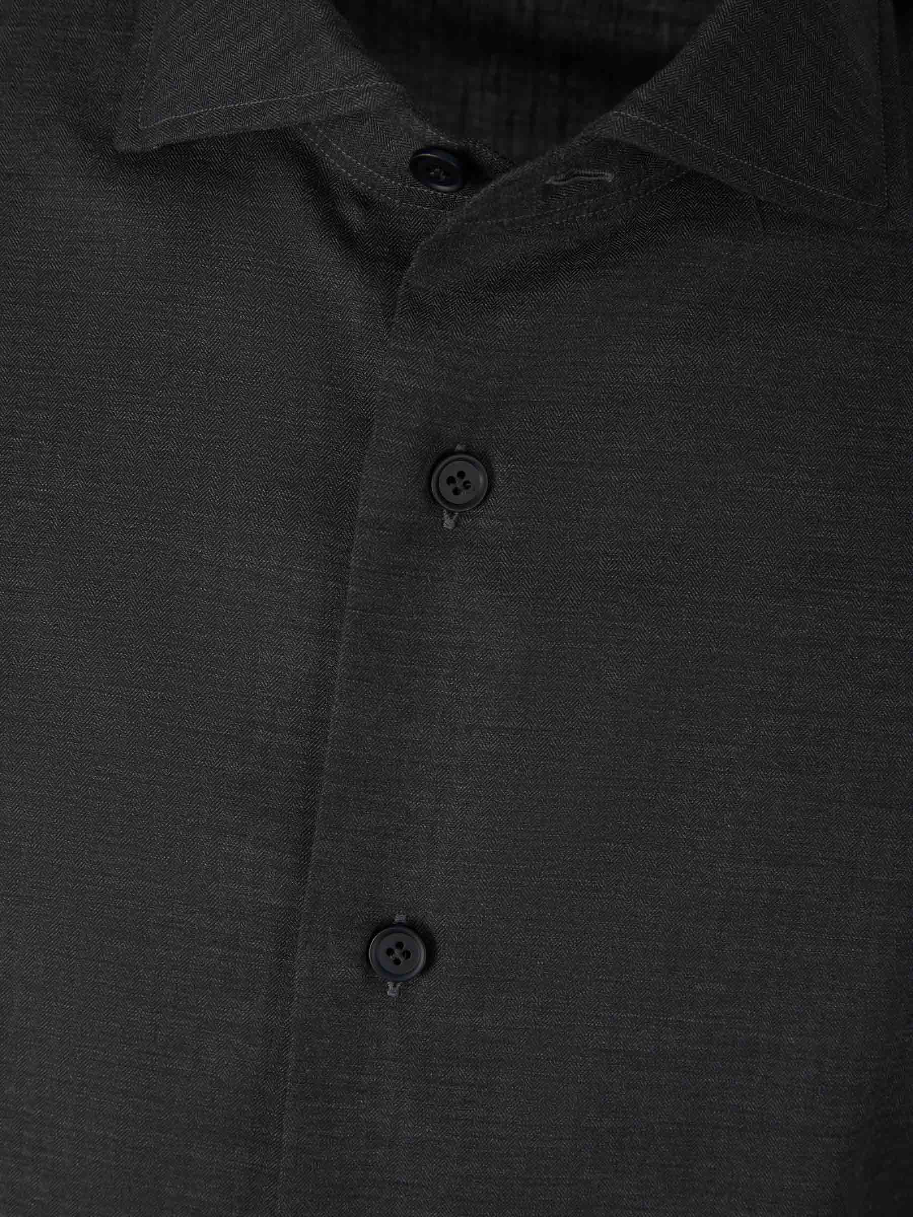 Outlet online Santa Eulalia Hombre Camisa Fil a Fil Algodón color Gris Oscuro sku 531-005755 01 - Foto 3