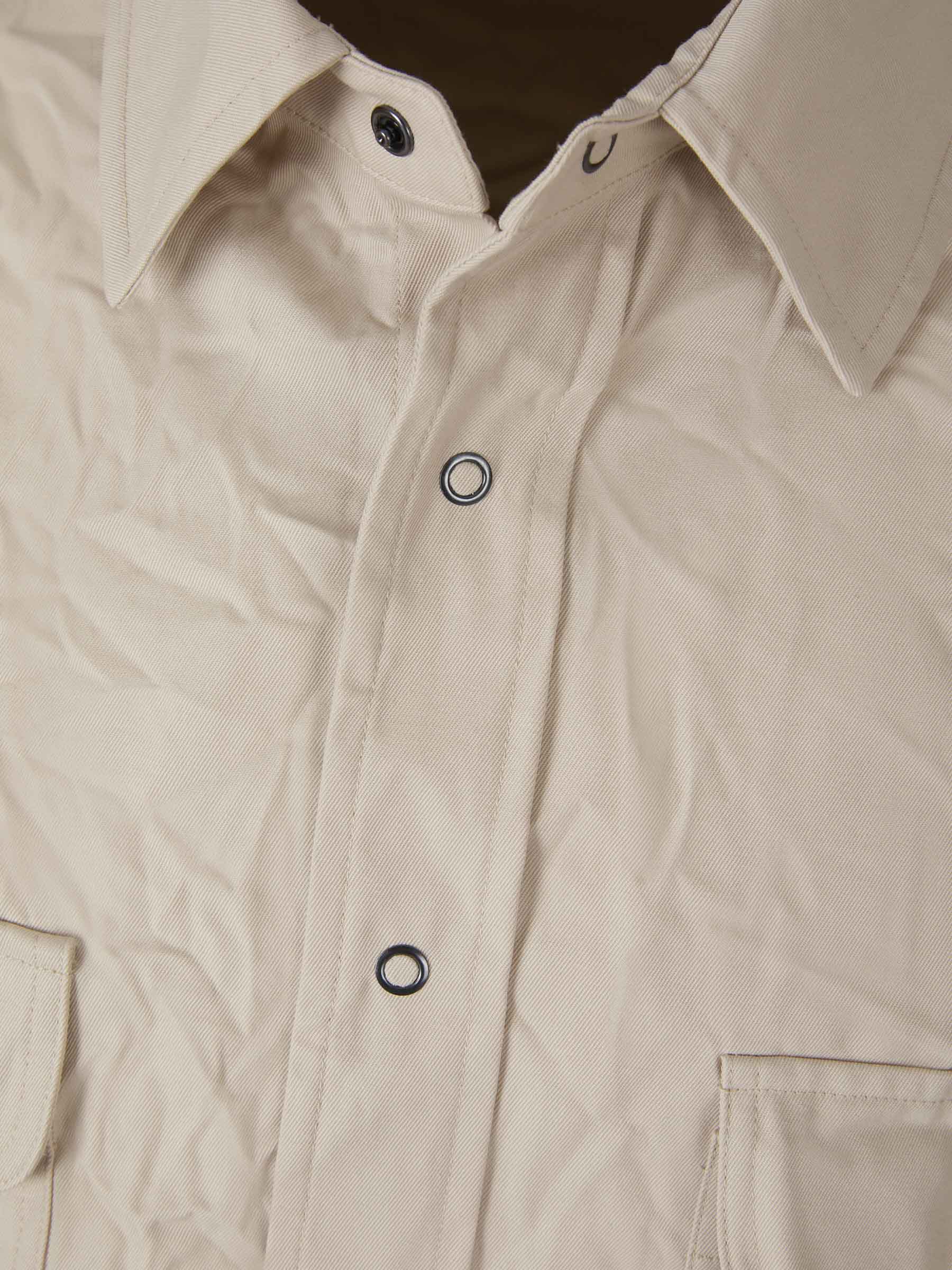 Outlet online Palm Angels Hombre Sobrecamisa Crinkled Logo color Arena sku 531-005796 01 - Foto 3