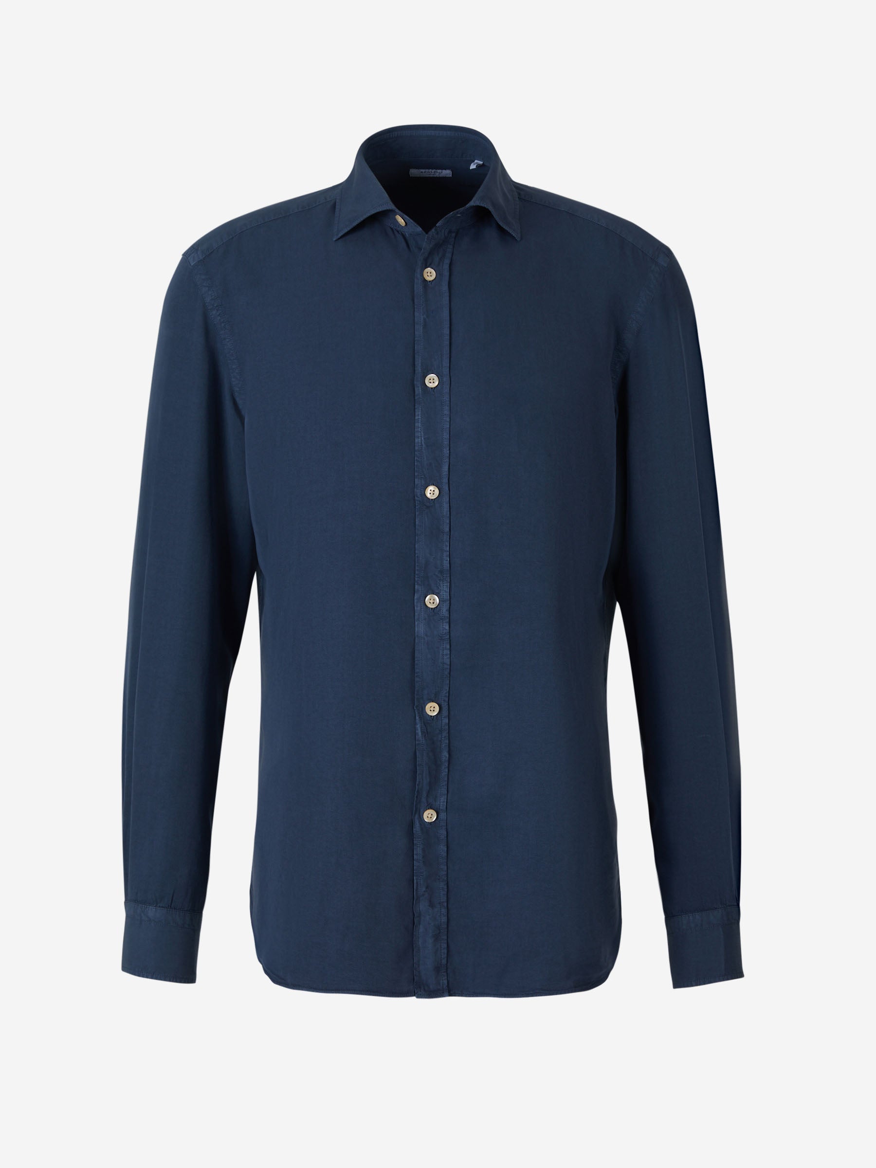 Outlet online Boglioli Hombre Camisa Fluida Lisa color Azul Noche sku 531-005831 03 - Foto 9