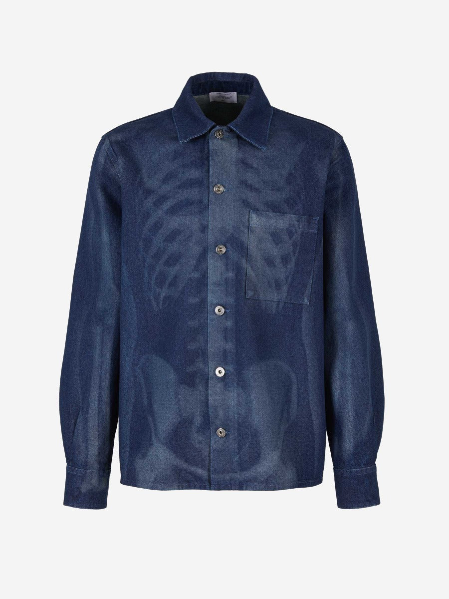 Outlet online Off-White Hombre Camisa Denim Motivo Esqueleto color Azul Denim sku 531-005889 01 - Foto 1