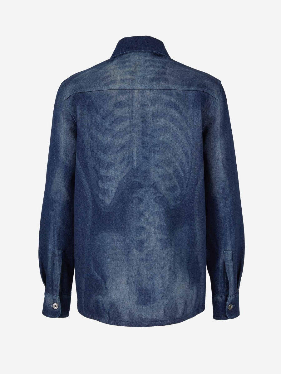 Outlet online Off-White Hombre Camisa Denim Motivo Esqueleto color Azul Denim sku 531-005889 01 - Foto 2