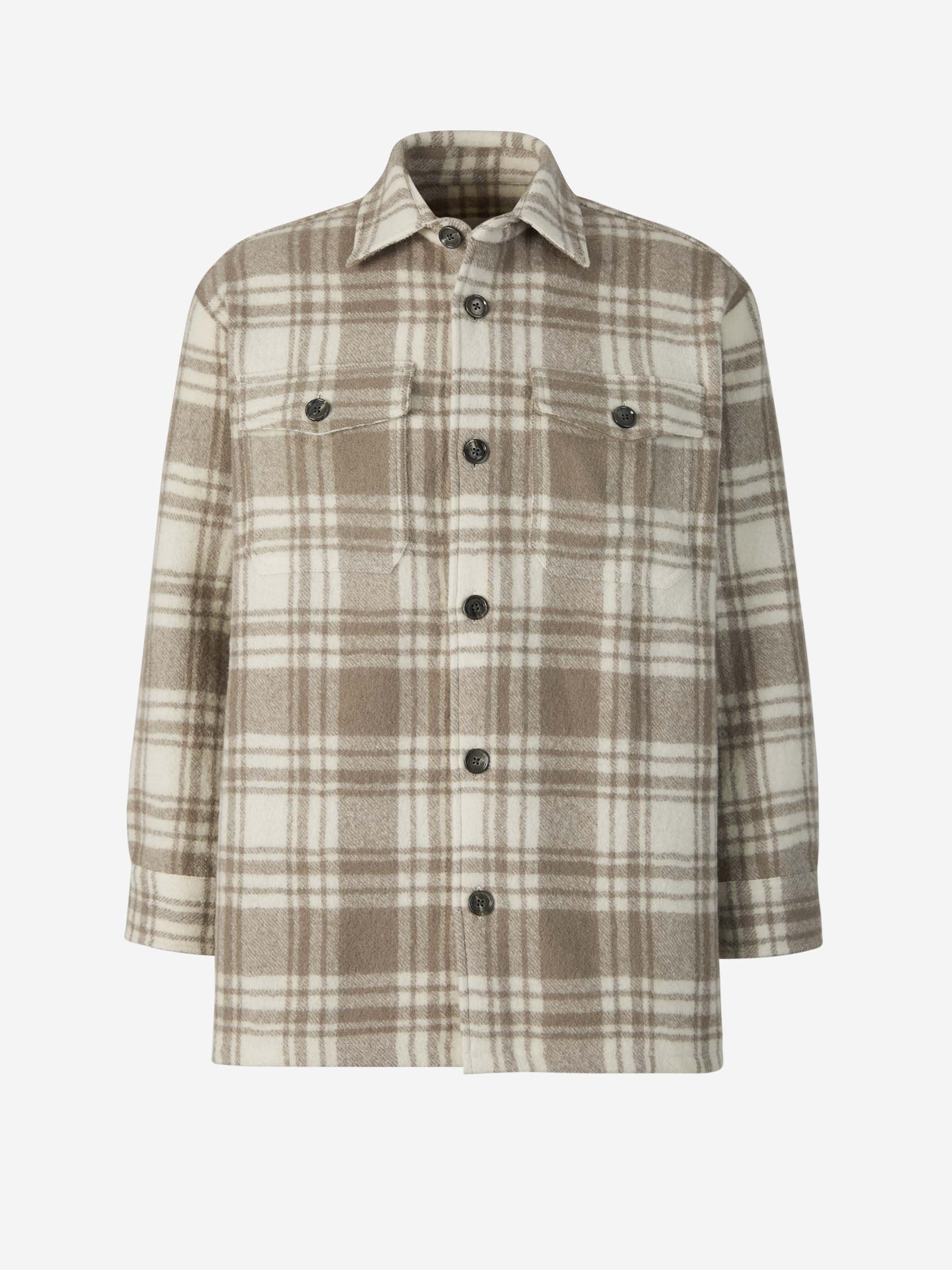 Outlet online Ami Paris Hombre Sobrecamisa Lana Cuadros color Gris Claro sku 531-005999 01 - Foto 1