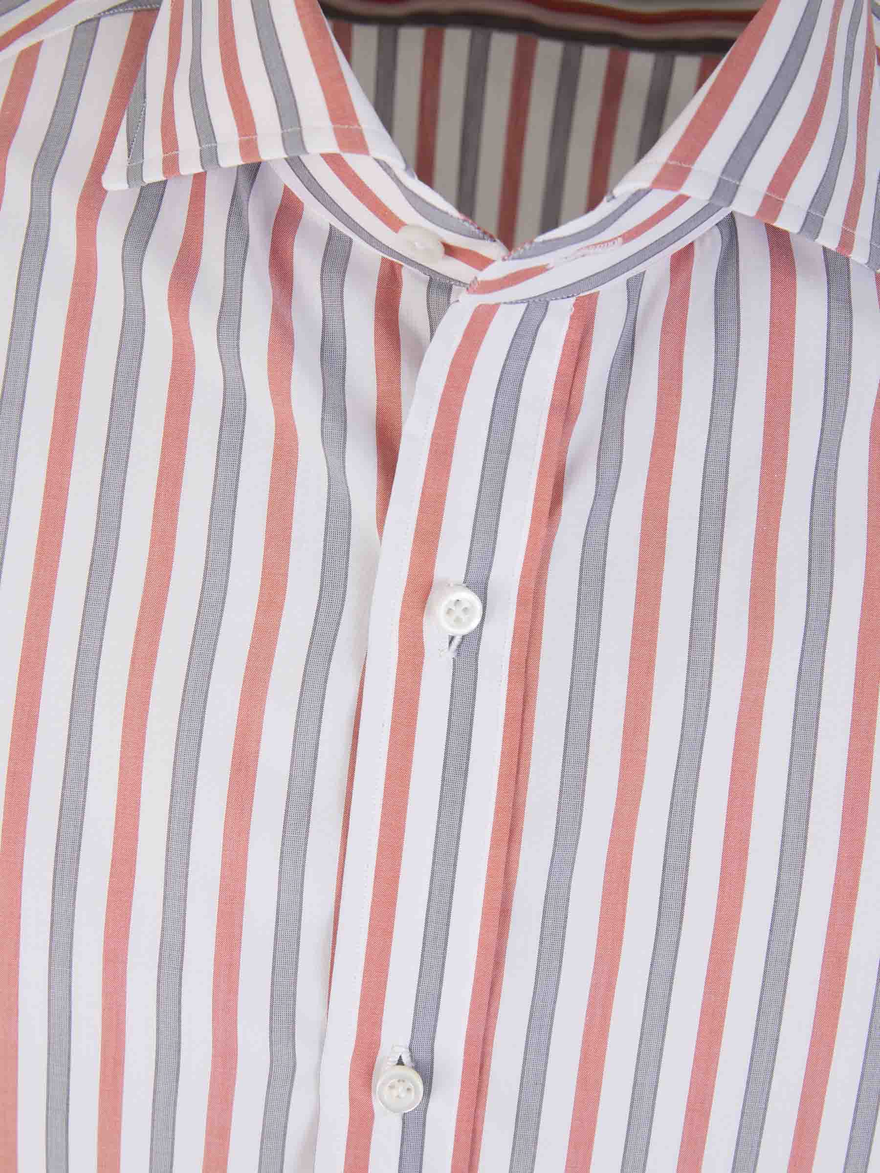 Outlet online Isaia Hombre Camisa Motivo Rayas color Rojo sku 531-006011 01 - Foto 3