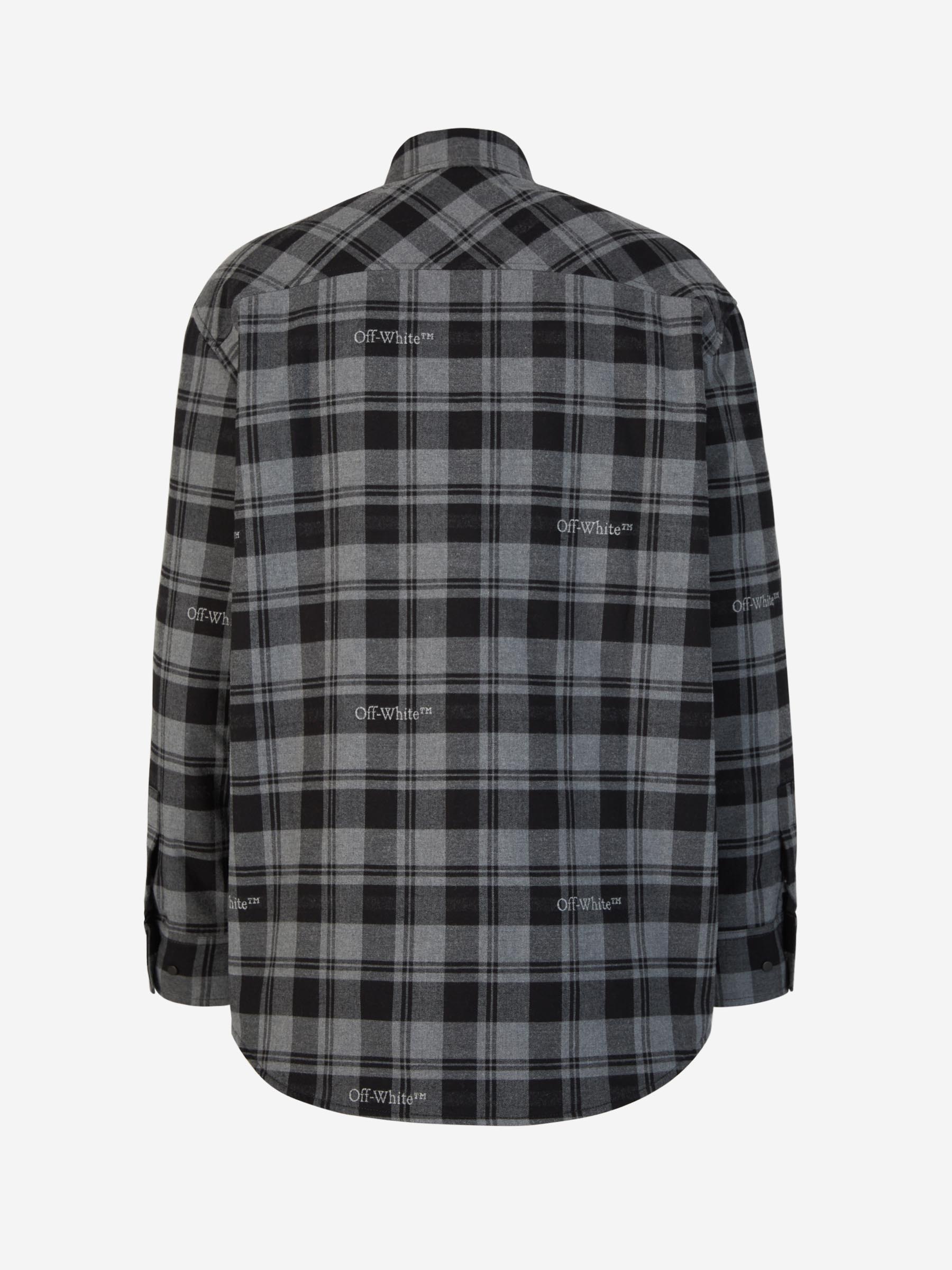 Outlet online Off-White Hombre Camisa Motivo Cuadros color Gris Oscuro sku 531-006022 01 - Foto 2