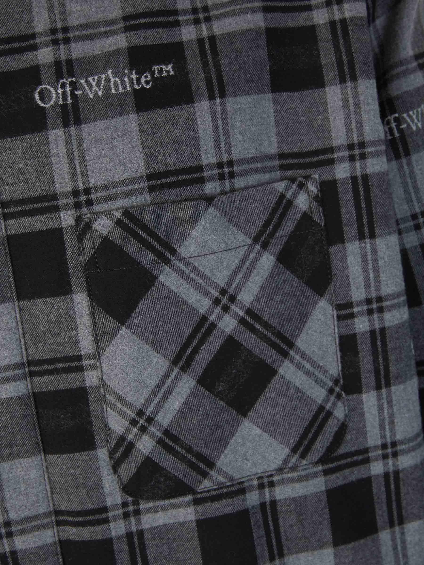 Outlet online Off-White Hombre Camisa Motivo Cuadros color Gris Oscuro sku 531-006022 01 - Foto 4