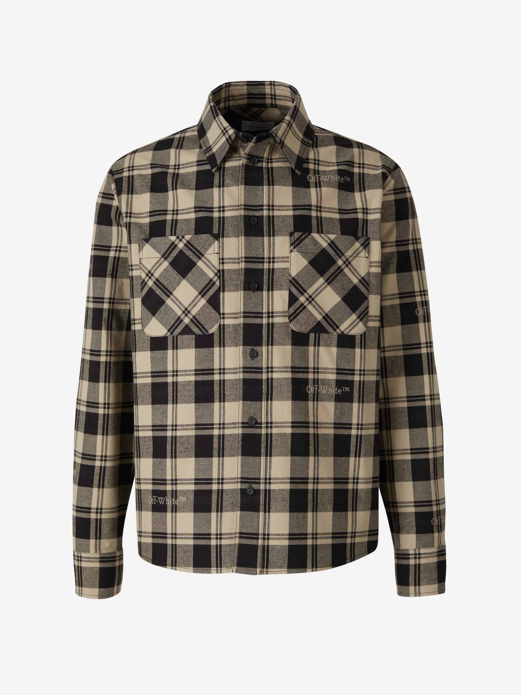 Outlet online Off-White Hombre Camisa Motivo Cuadros color Negro sku 531-006026 01 - Foto 1