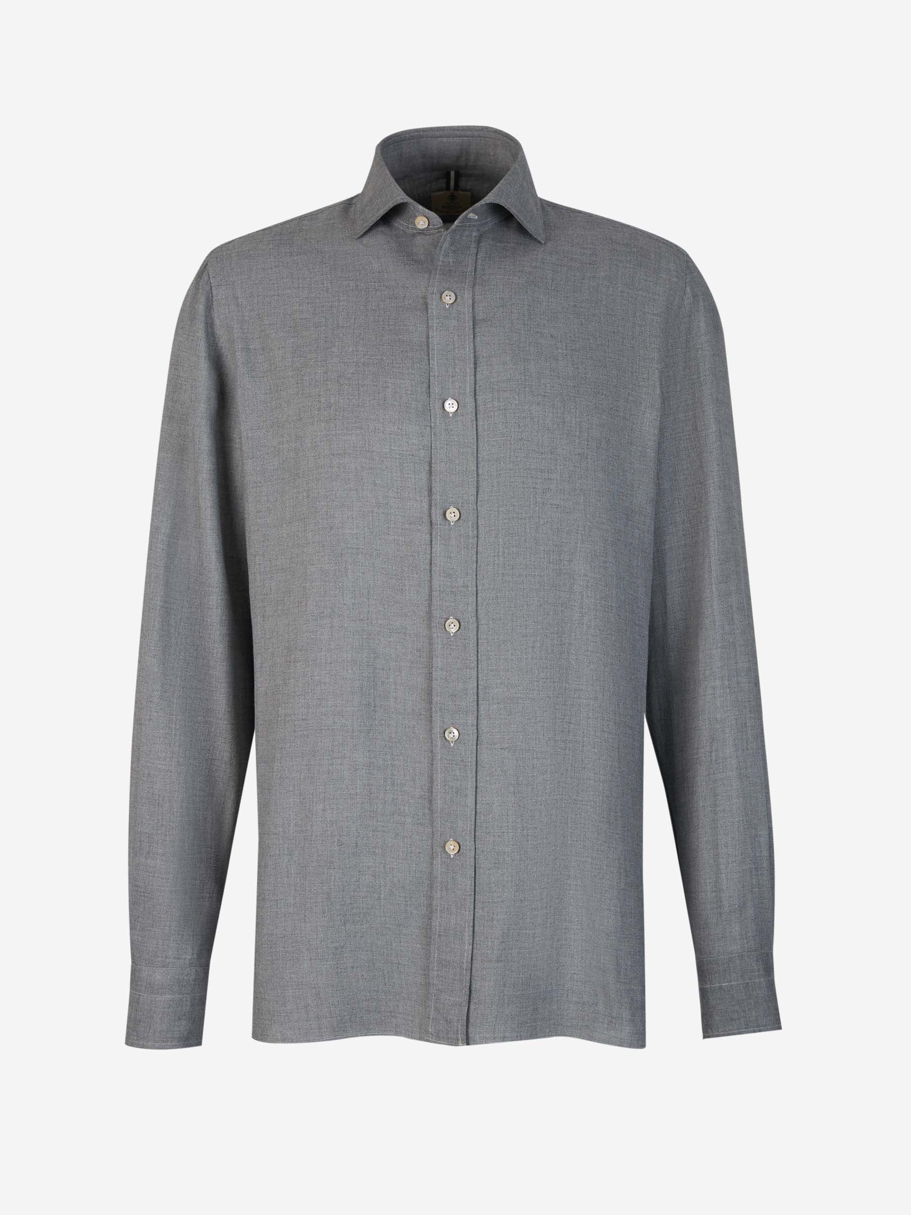 Outlet online Borrelli Hombre Camisa Algodón y Lana color Azul Cielo sku 531-006032 01 - Foto 5