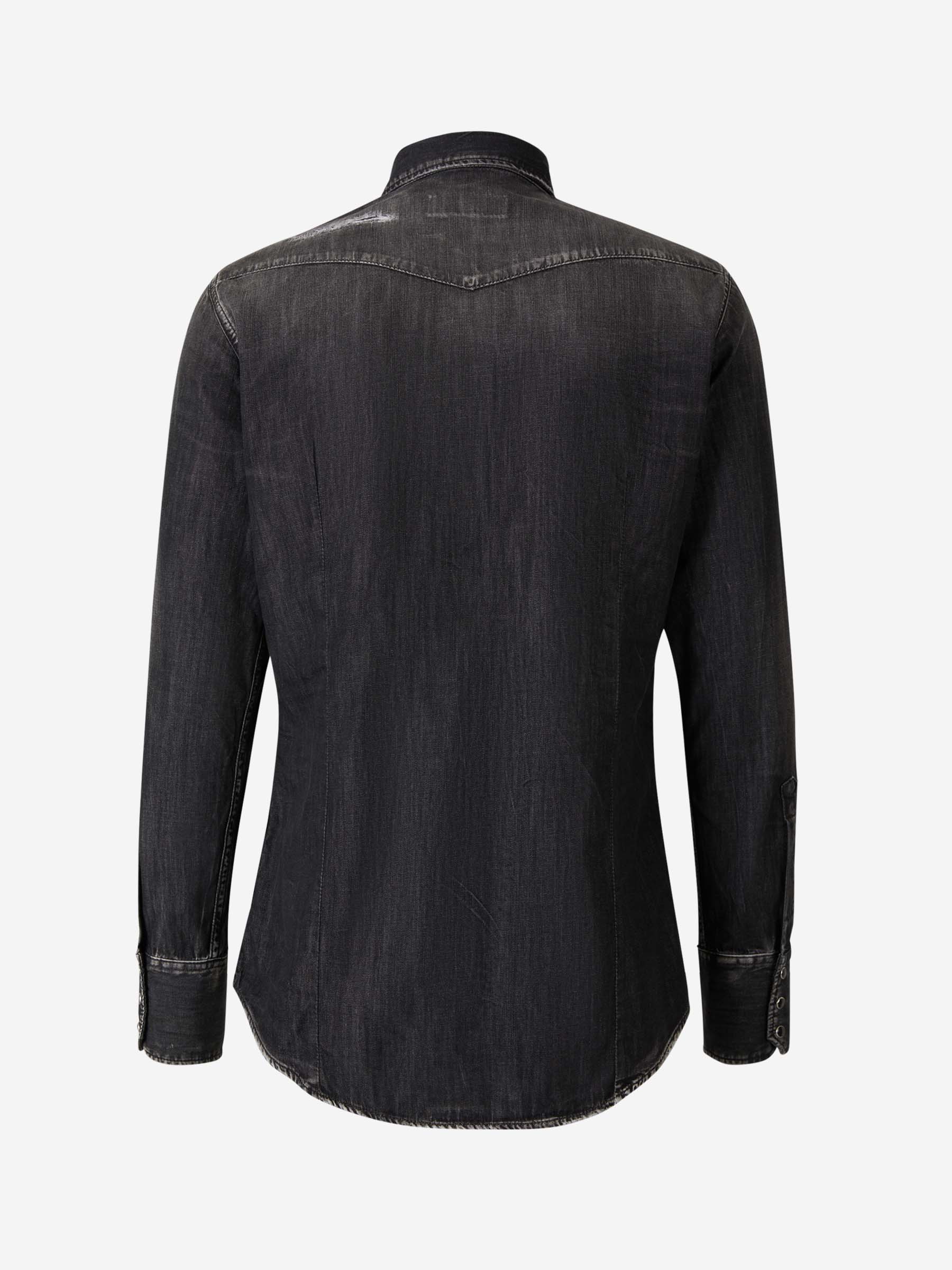 Outlet online Dsquared2 Hombre Camisa Efecto Desgastado color Negro sku 531-006049 01 - Foto 2