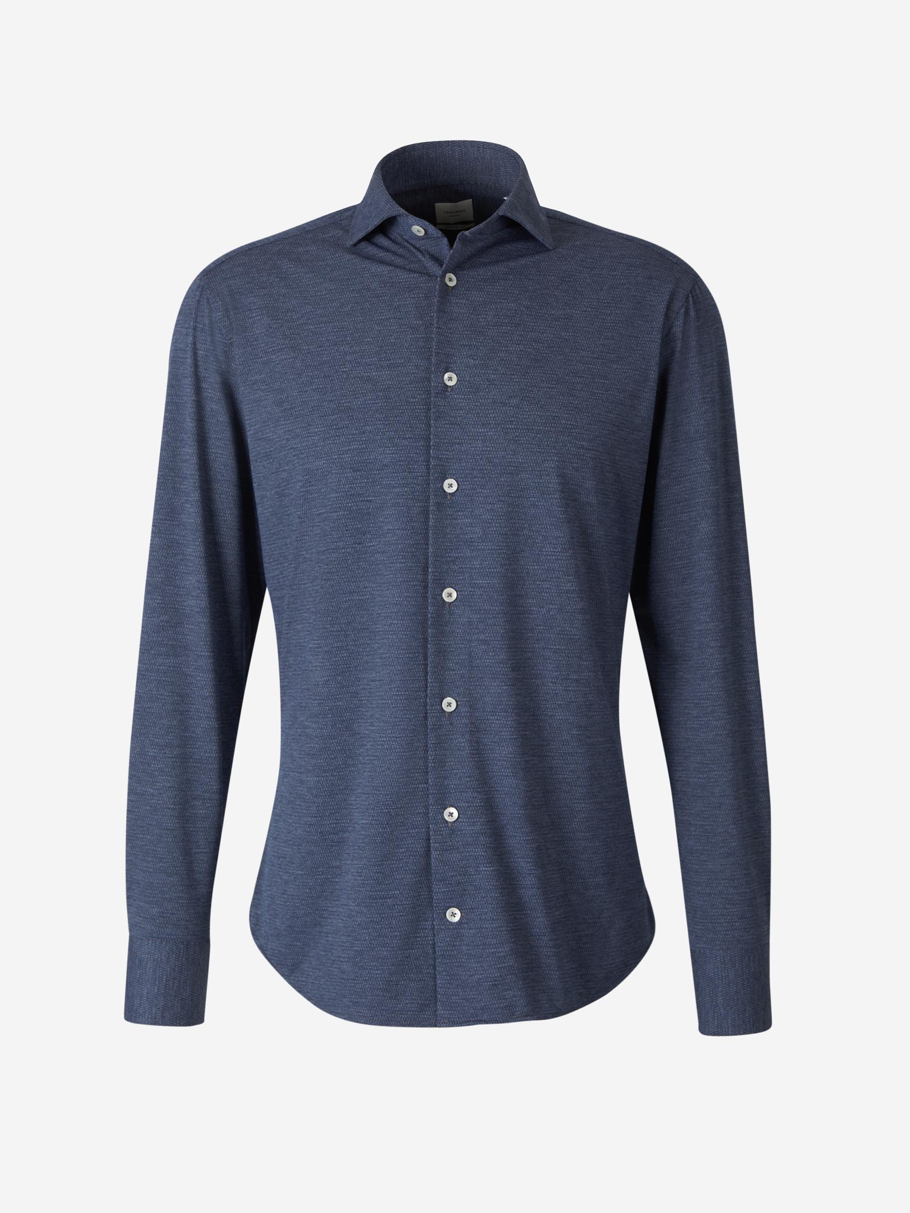 Outlet online Traiano Milano Hombre Camisa Textura Stretch color Azul Denim sku 531-006078 01 - Foto 1