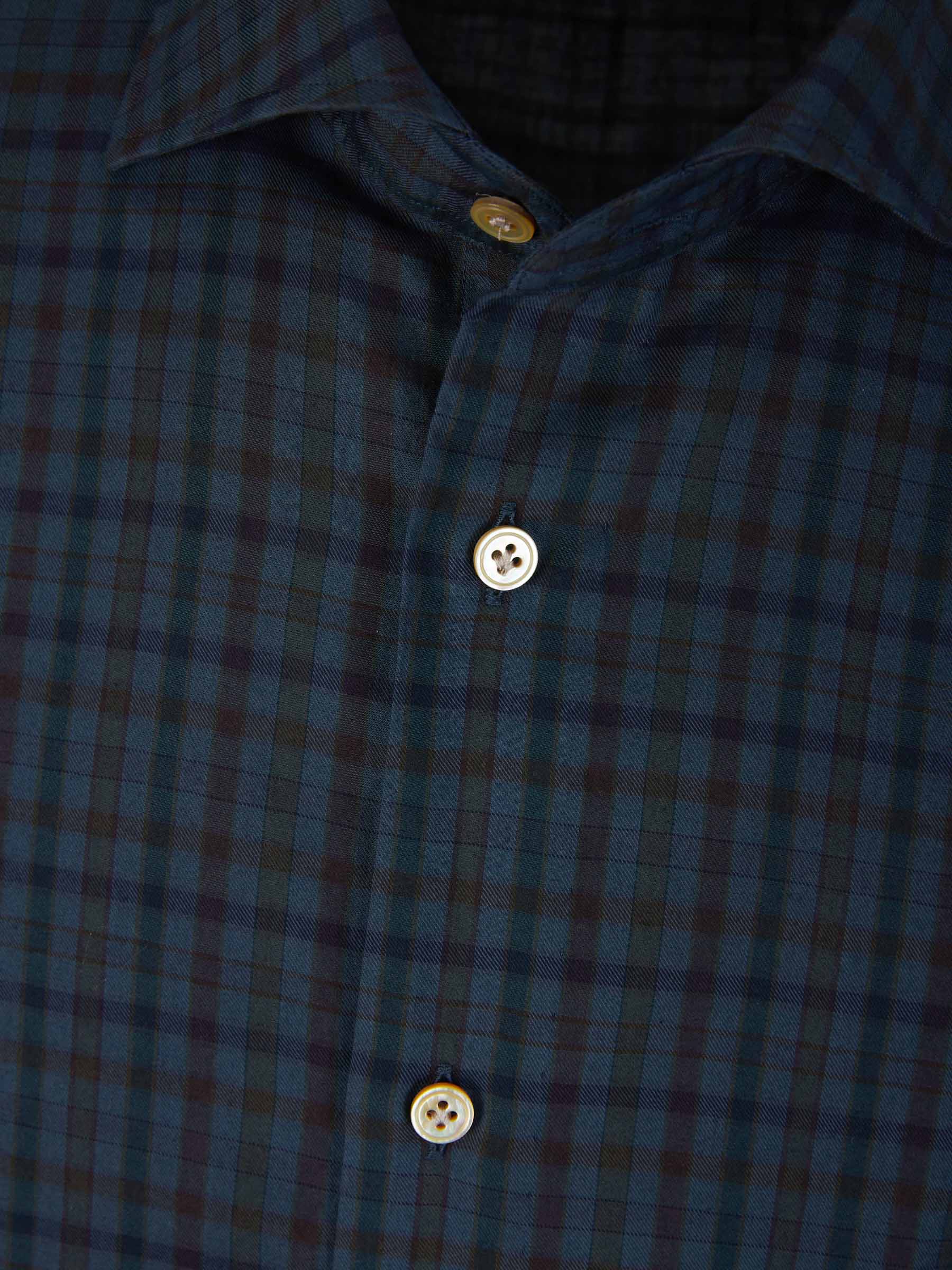 Outlet online Vincenzo di Ruggiero Hombre Camisa Motivo Cuadros color Azul Marino sku 531-006087 01 - Foto 3