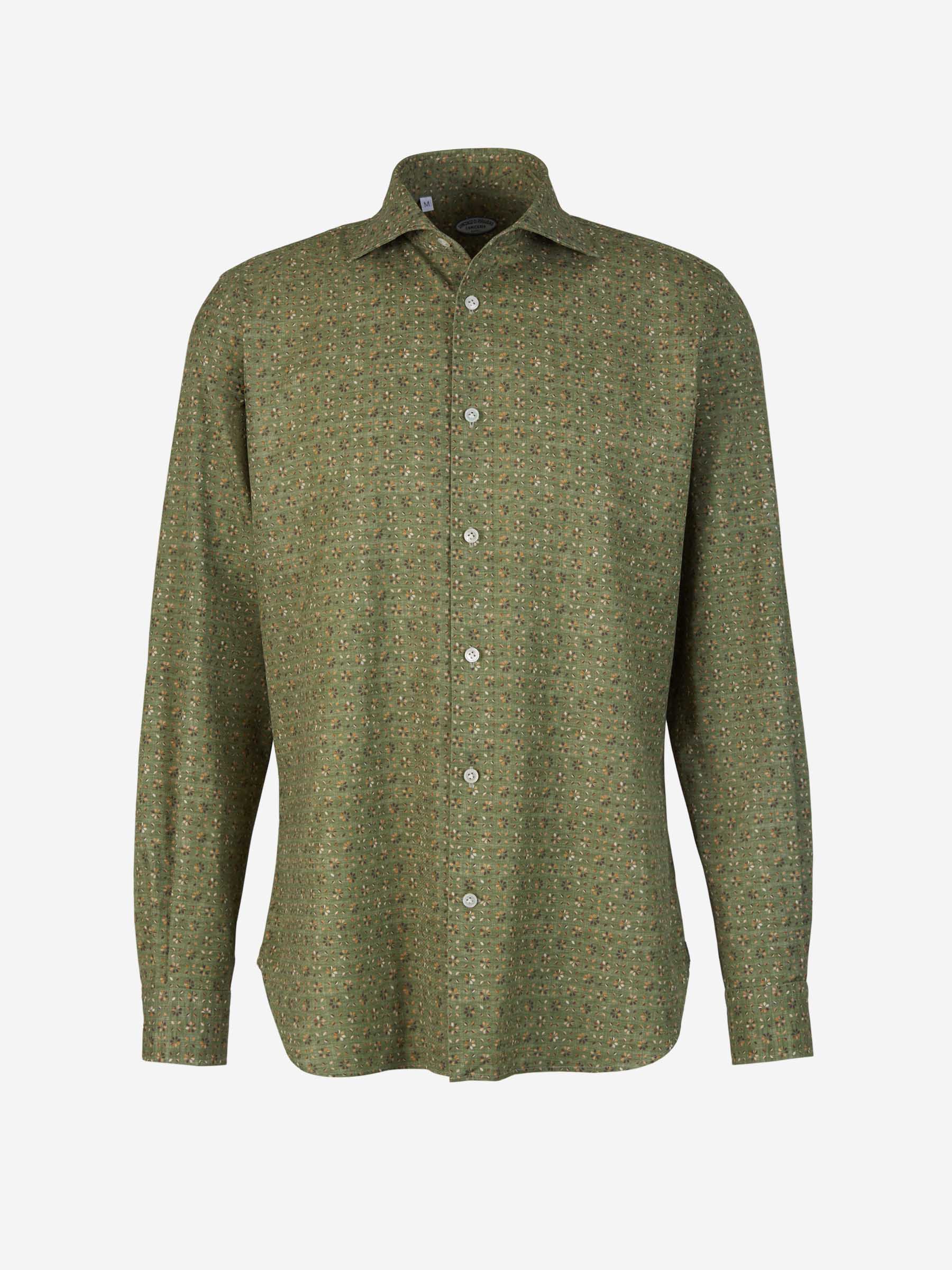 Outlet online Vincenzo di Ruggiero Hombre Camisa Algodón Estampada color Verde Oscuro sku 531-006088 01 - Foto 1