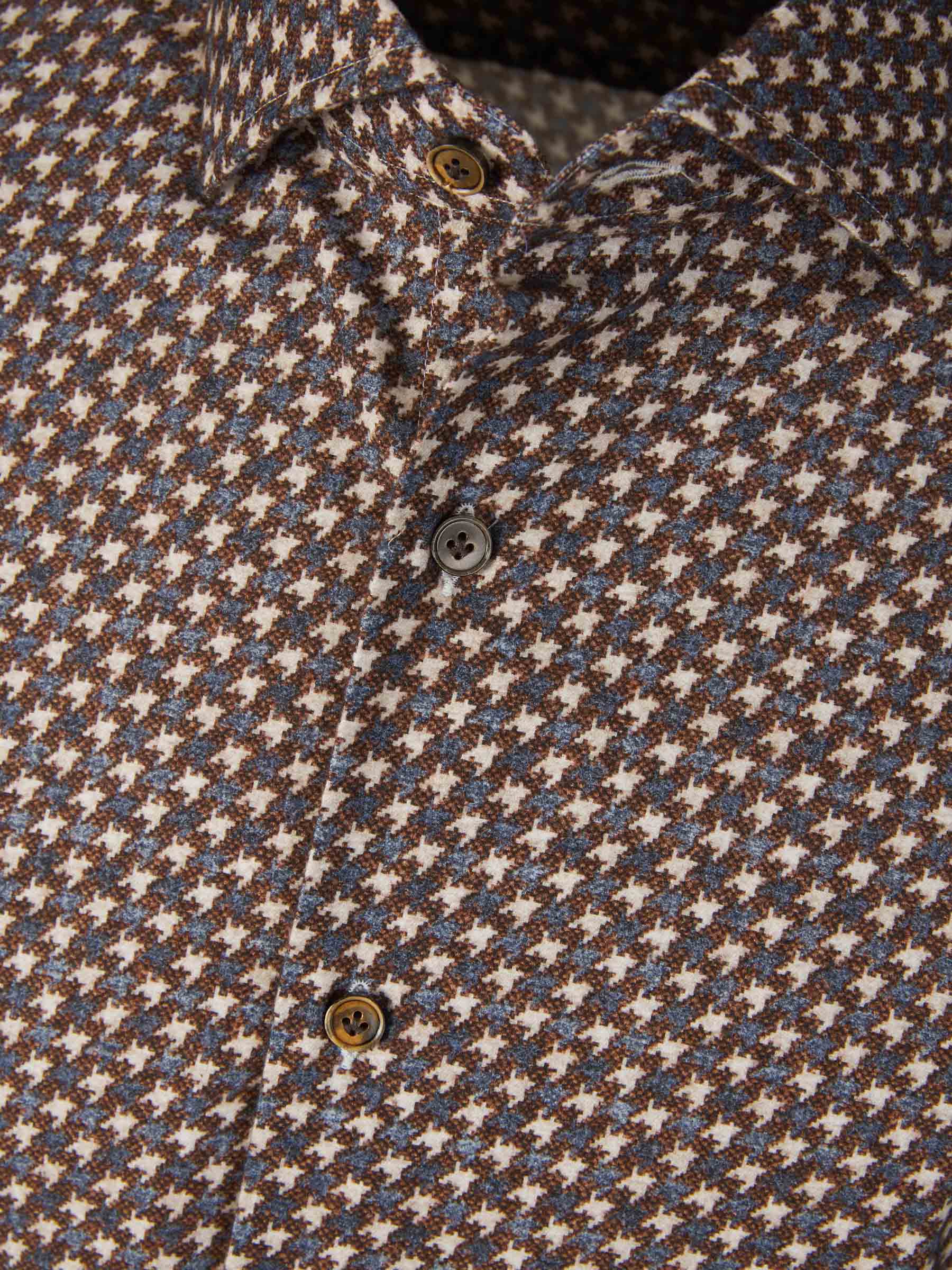 Outlet online Santa Eulalia Hombre Camisa Algodón Pata de Gallo color Marron sku 531-006111 01 - Foto 3