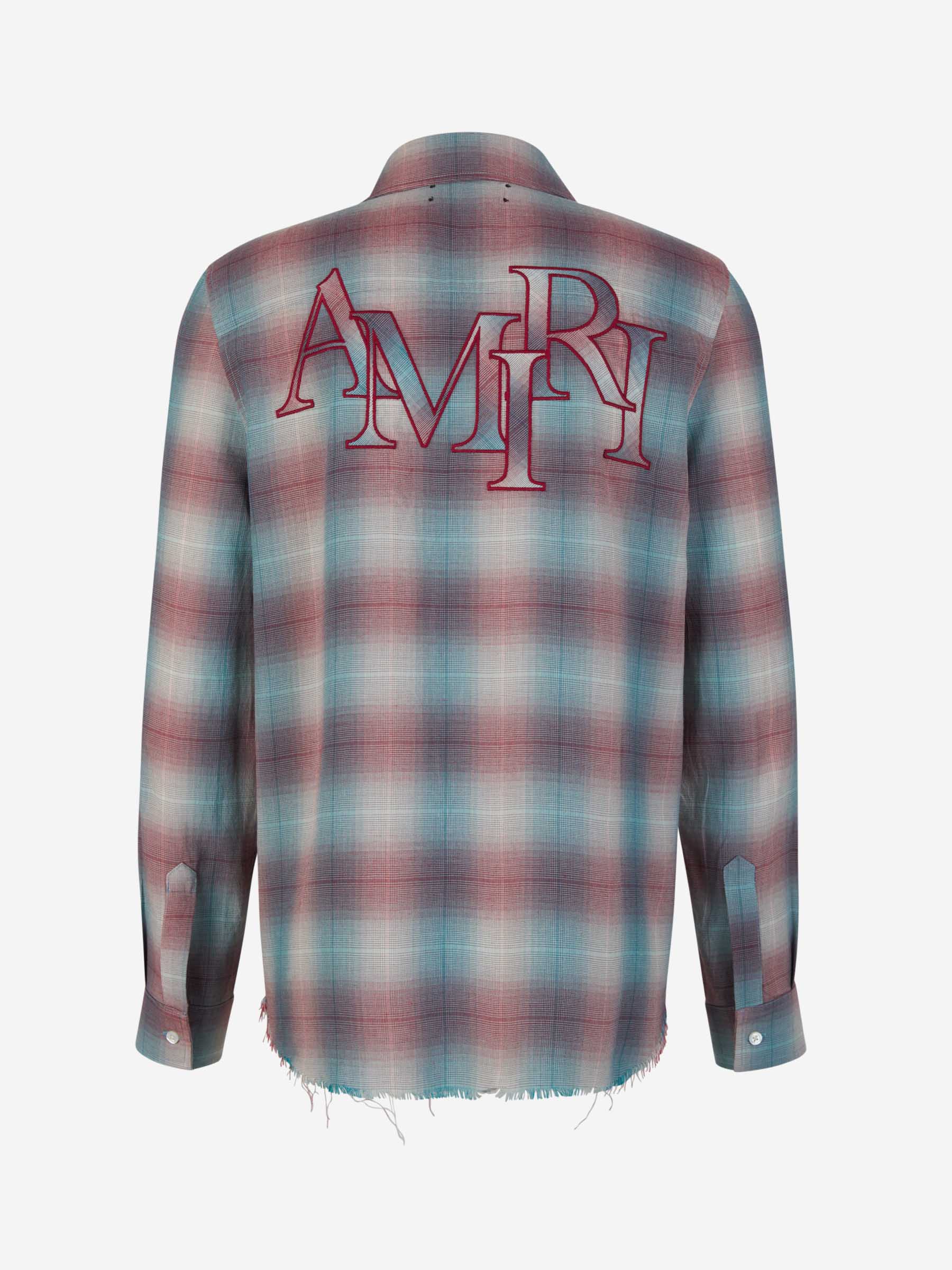 Outlet online Amiri Hombre Camisa Logo Cuadros color Burdeos sku 531-006116 01 - Foto 2