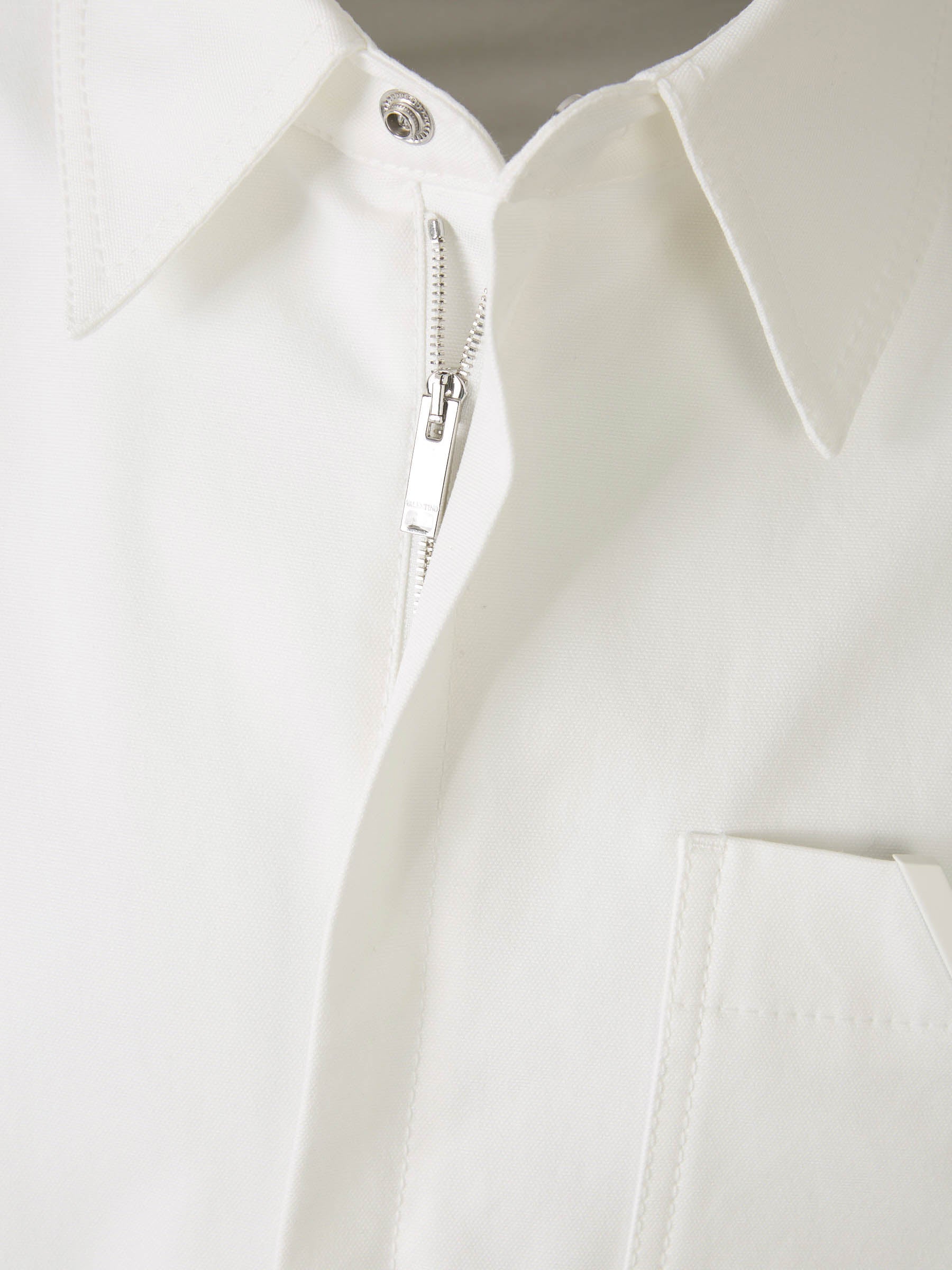 Valentino Hombre Barcelona Sobrecamisa Algodón Bolsillo color Blanco sku 531-006217 01 - Foto 3