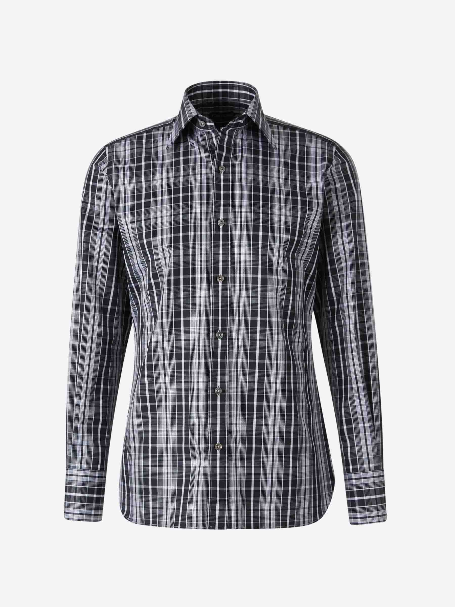 Tom Ford Hombre Barcelona Camisa Motivo Cuadros color Blanco y Negro sku 531-006285 01 - Foto 1