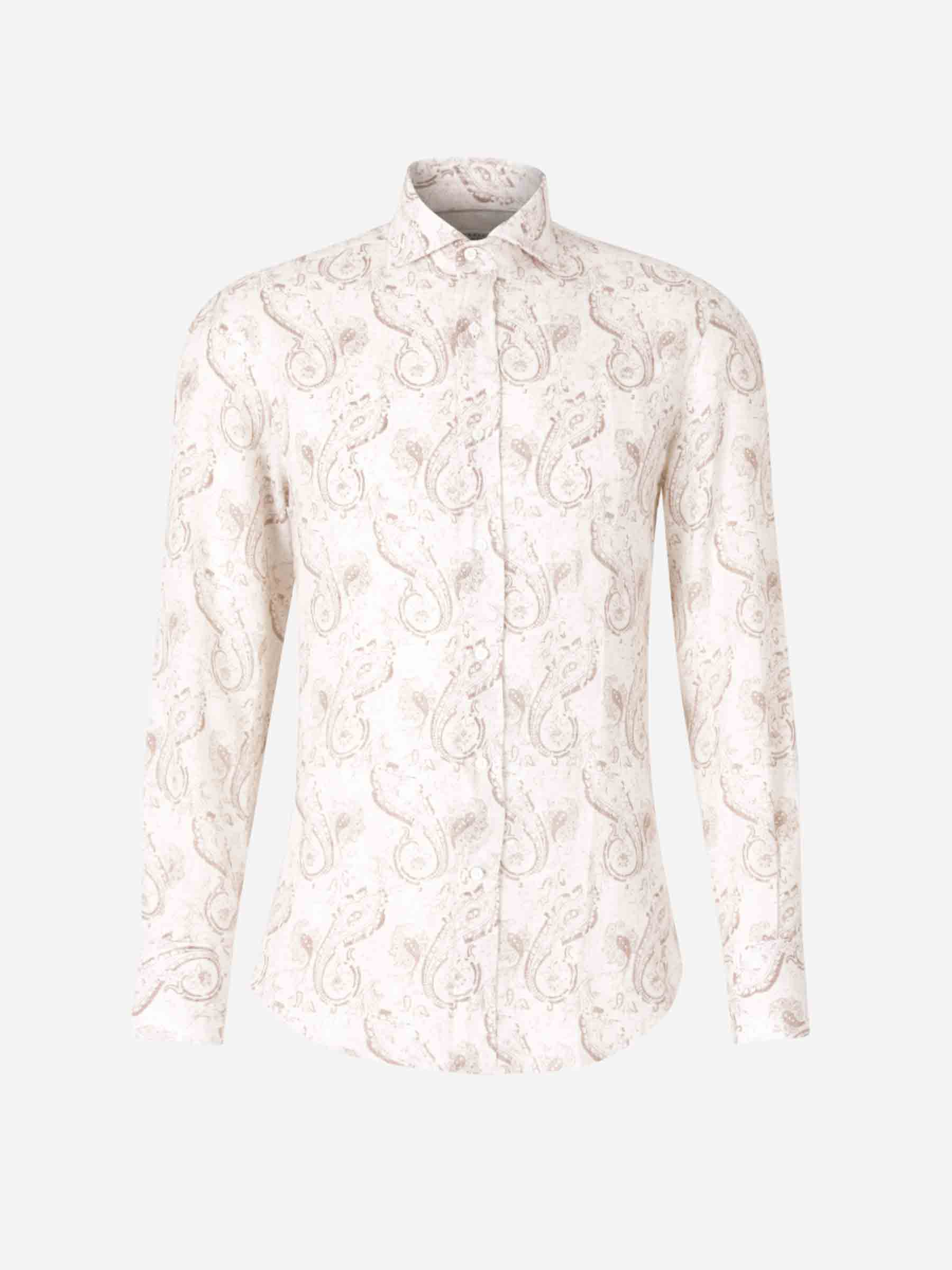 Outlet online Brunello Cucinelli Hombre Camisa Paisley Lino color Marfil sku 531-006390 01 - Foto 1