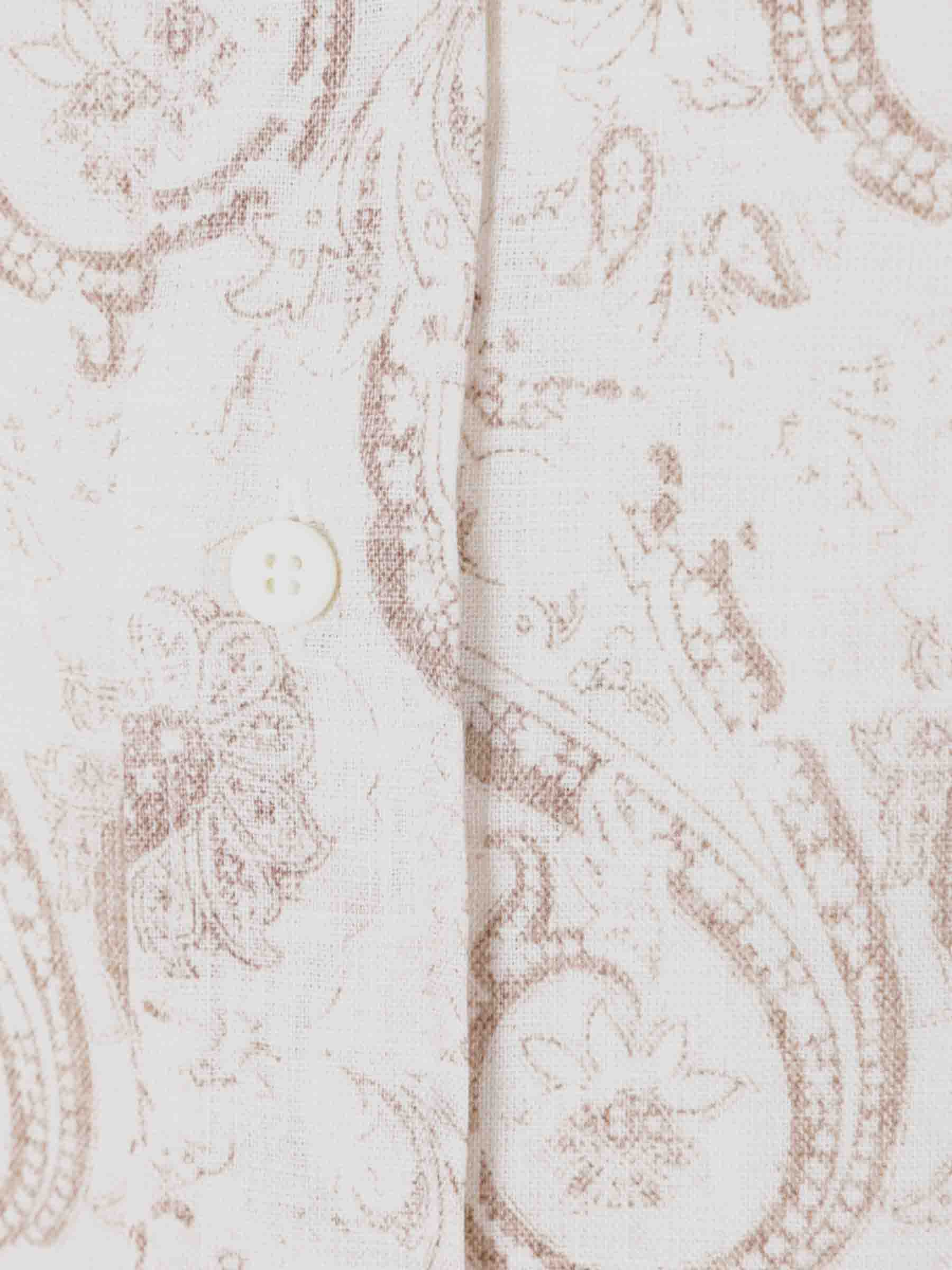 Outlet online Brunello Cucinelli Hombre Camisa Paisley Lino color Marfil sku 531-006390 01 - Foto 3