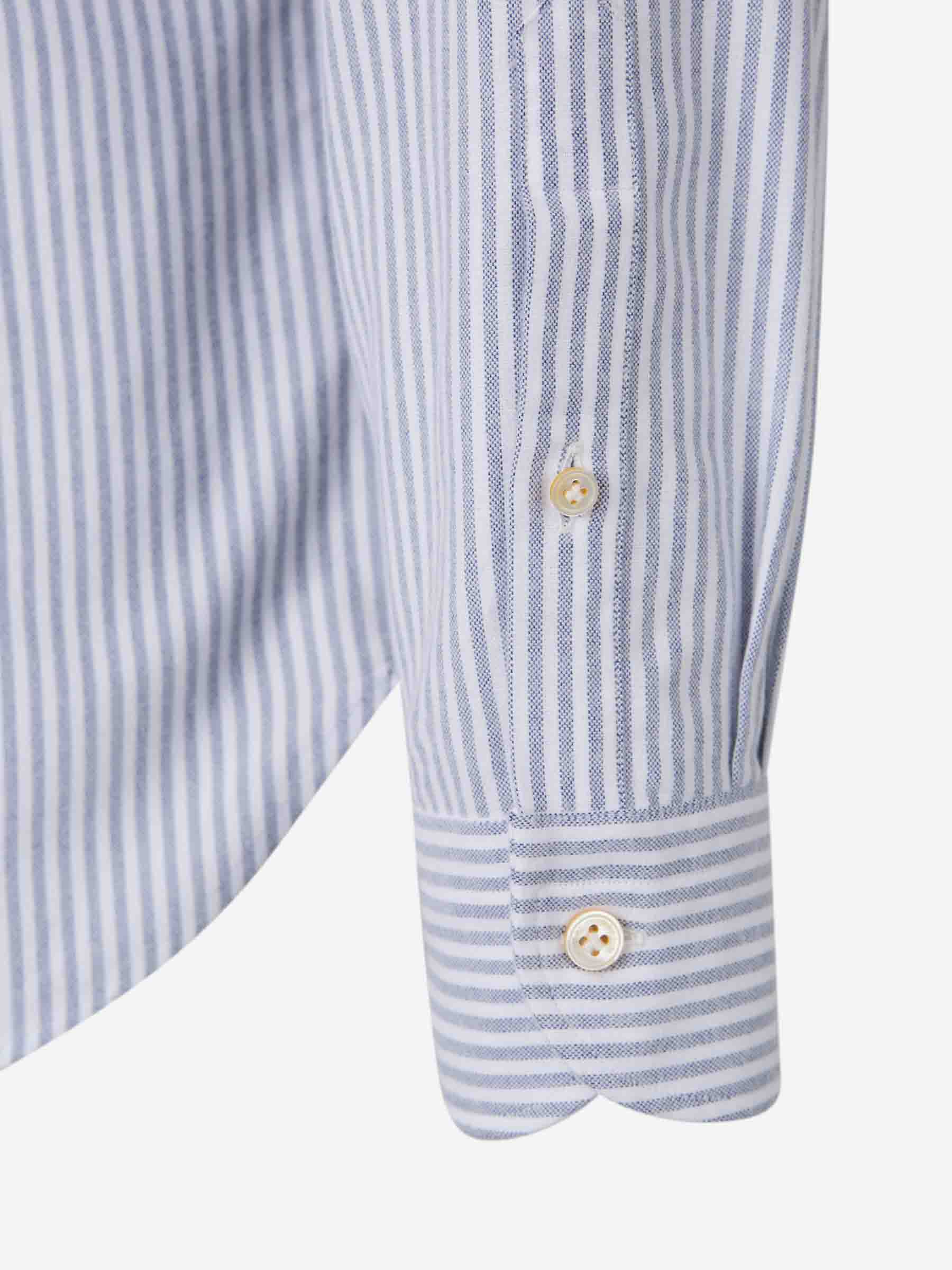 Outlet online Vincenzo di Ruggiero Hombre Camisa Rayas Algodón color Azul sku 531-006406 02 - Foto 3