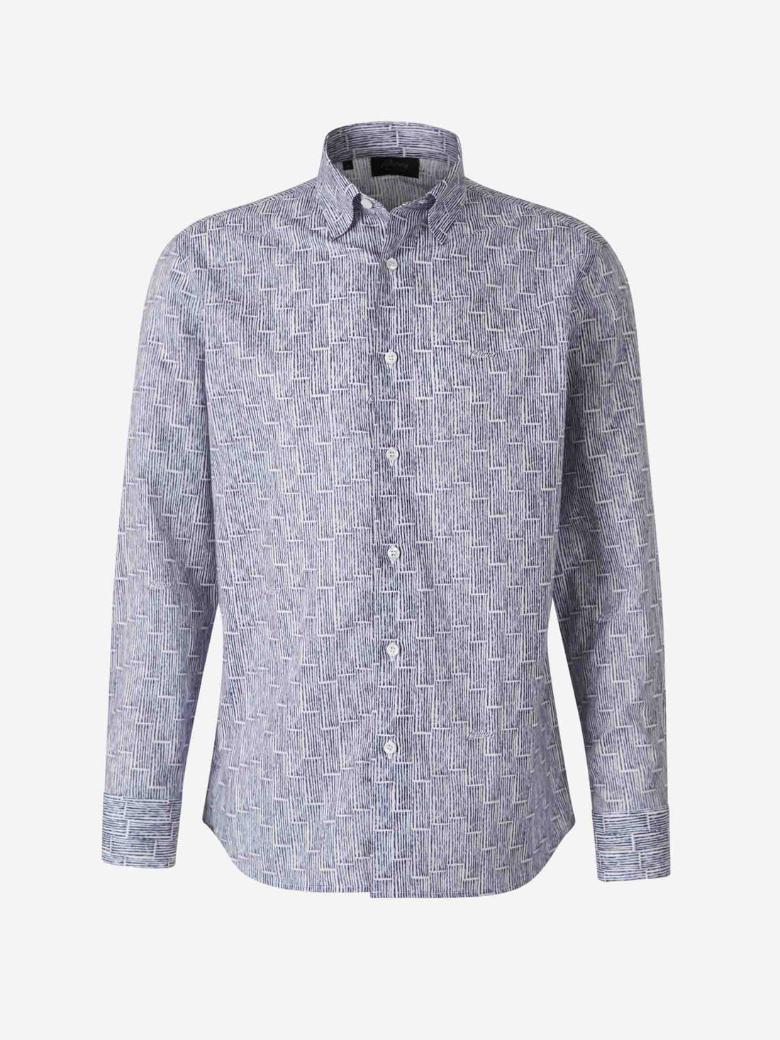 Brioni Hombre Barcelona Camisa Estampada Algodón color Azul sku 531-006424 01 - Foto 1