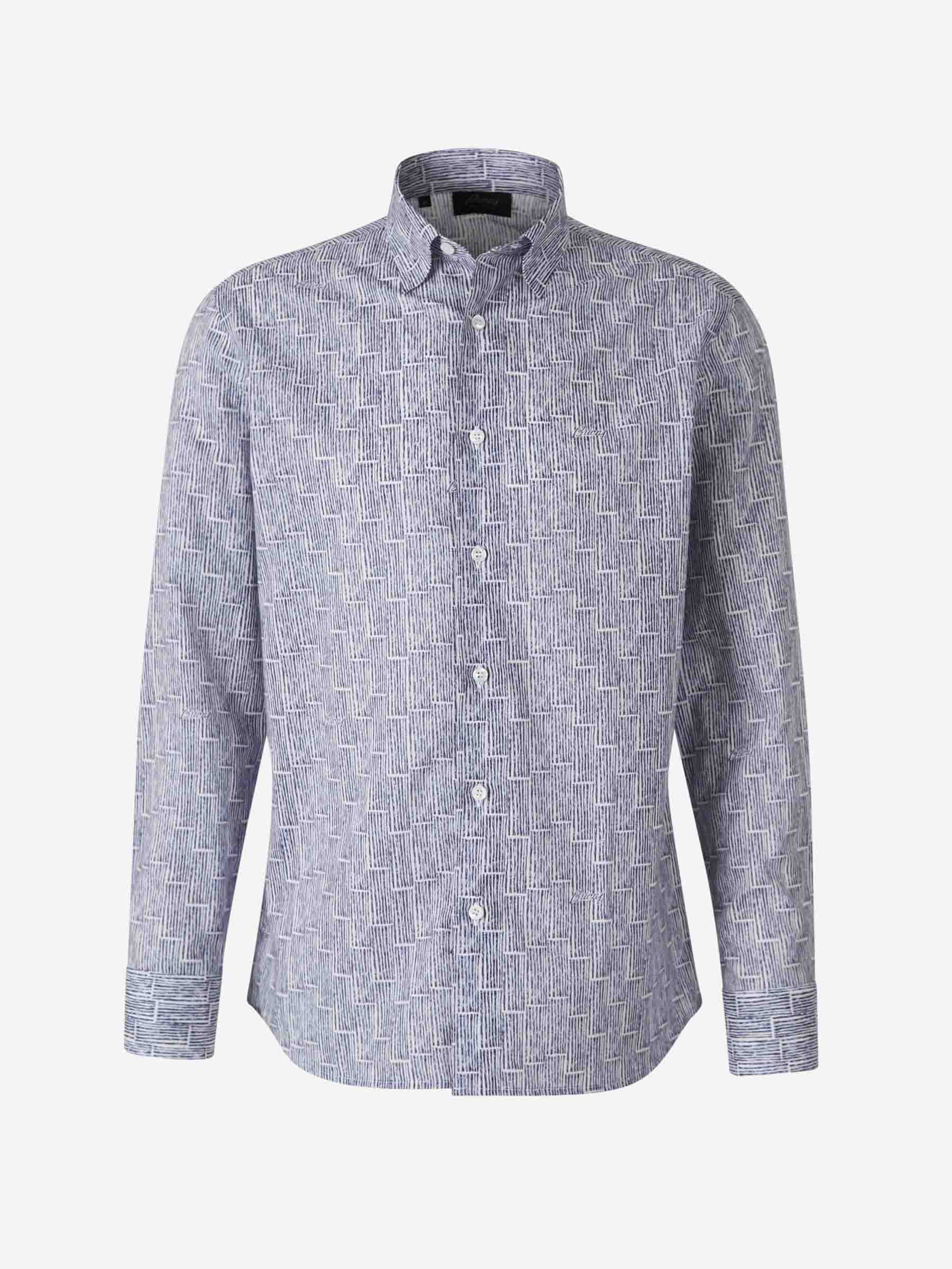 Outlet online Brioni Hombre Camisa Estampada Algodón color Azul sku 531-006424 01 - Foto 1