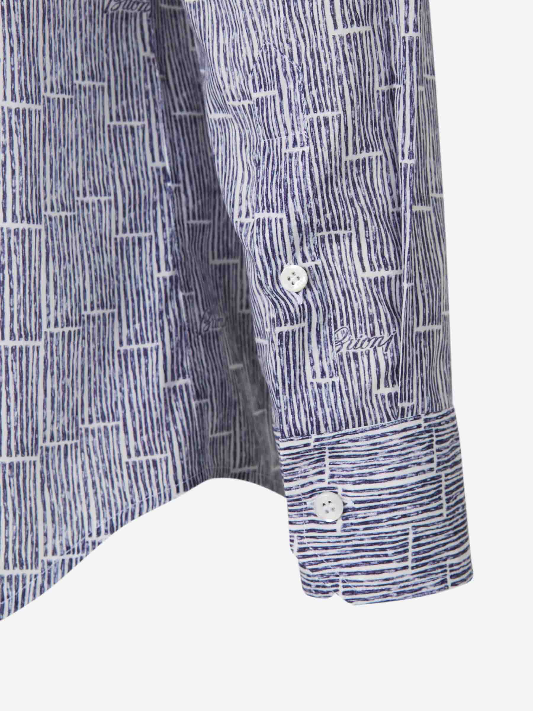 Outlet online Brioni Hombre Camisa Estampada Algodón color Azul sku 531-006424 01 - Foto 5