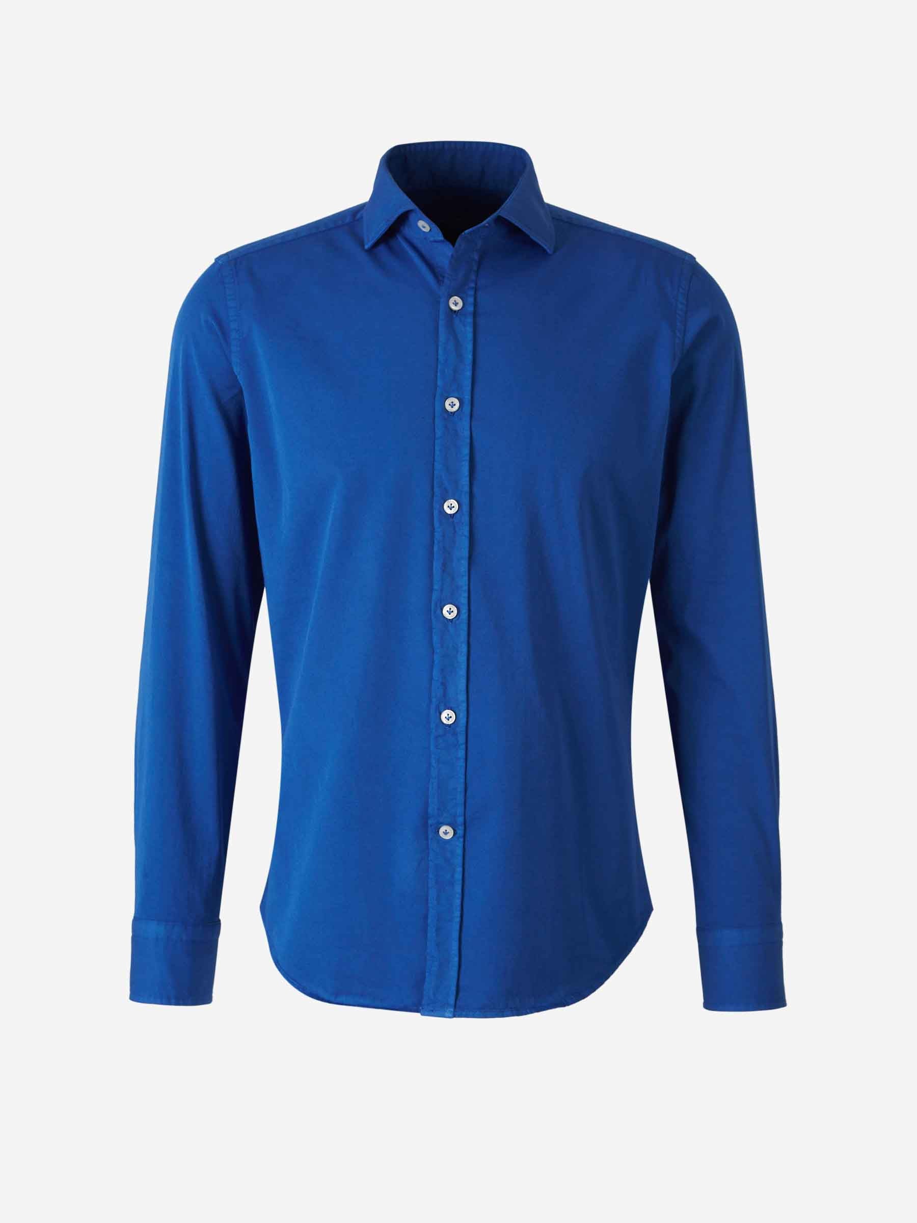 Santa Eulalia Hombre Barcelona Camisa Lisa Algodón color Azul Cobalto sku 531-006433 04 - Foto 1