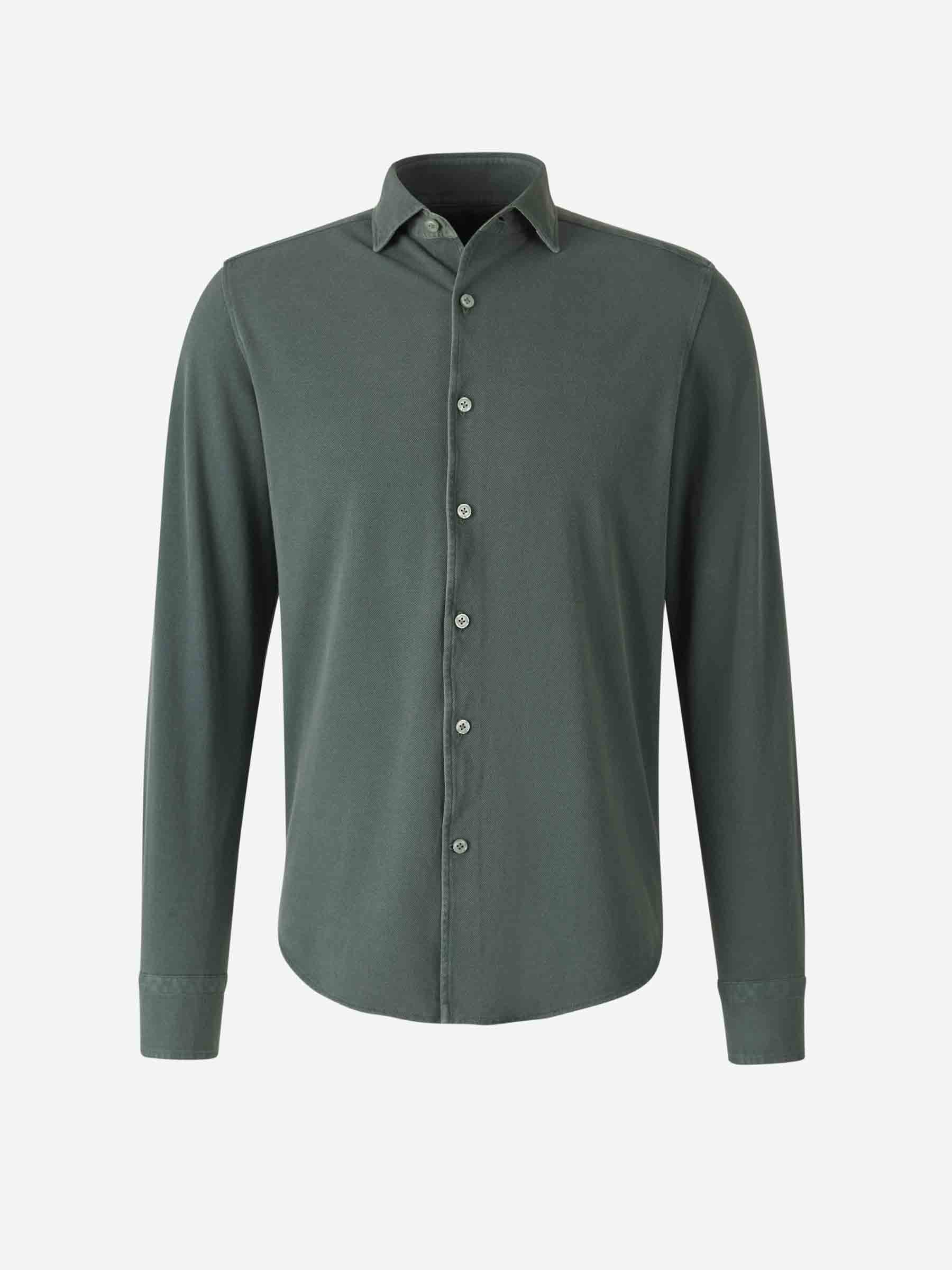 Santa Eulalia Hombre Barcelona Camisa Lisa Algodón color Verde Oscuro sku 531-006435 02 - Foto 1