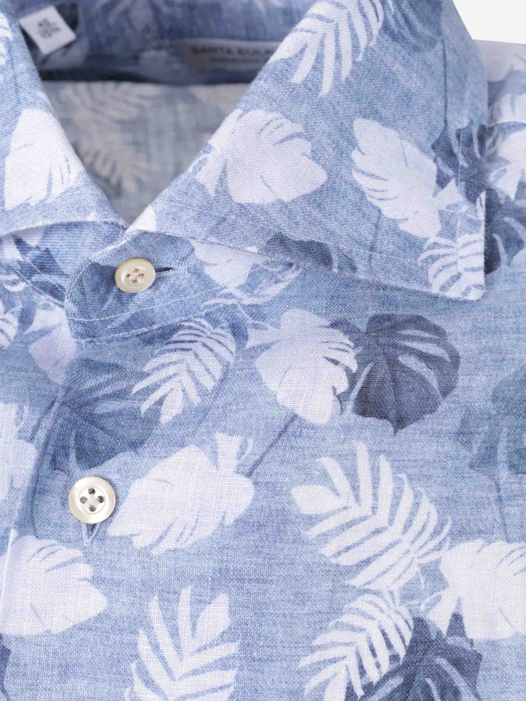 Santa Eulalia Hombre Barcelona Camisa Estampado Lino color Azul sku 531-006438 01 - Foto 3