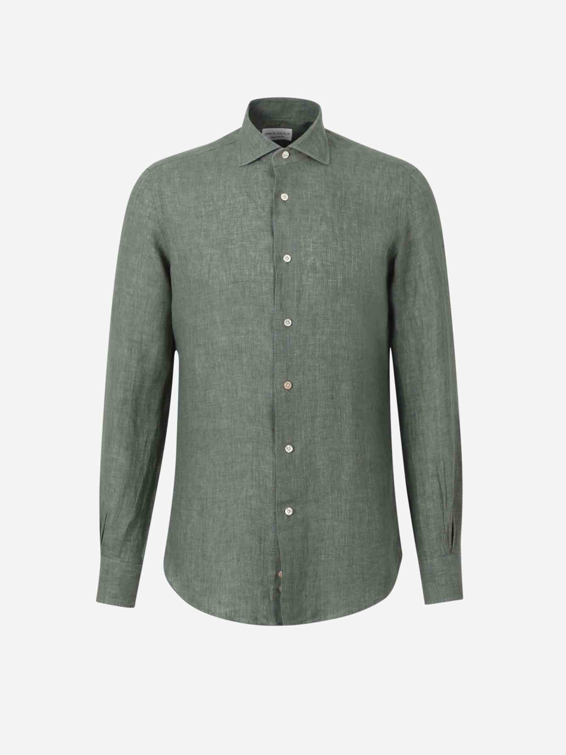 Santa Eulalia Hombre Barcelona Camisa Lisa Lino color Verde Oscuro sku 531-006442 03 - Foto 1