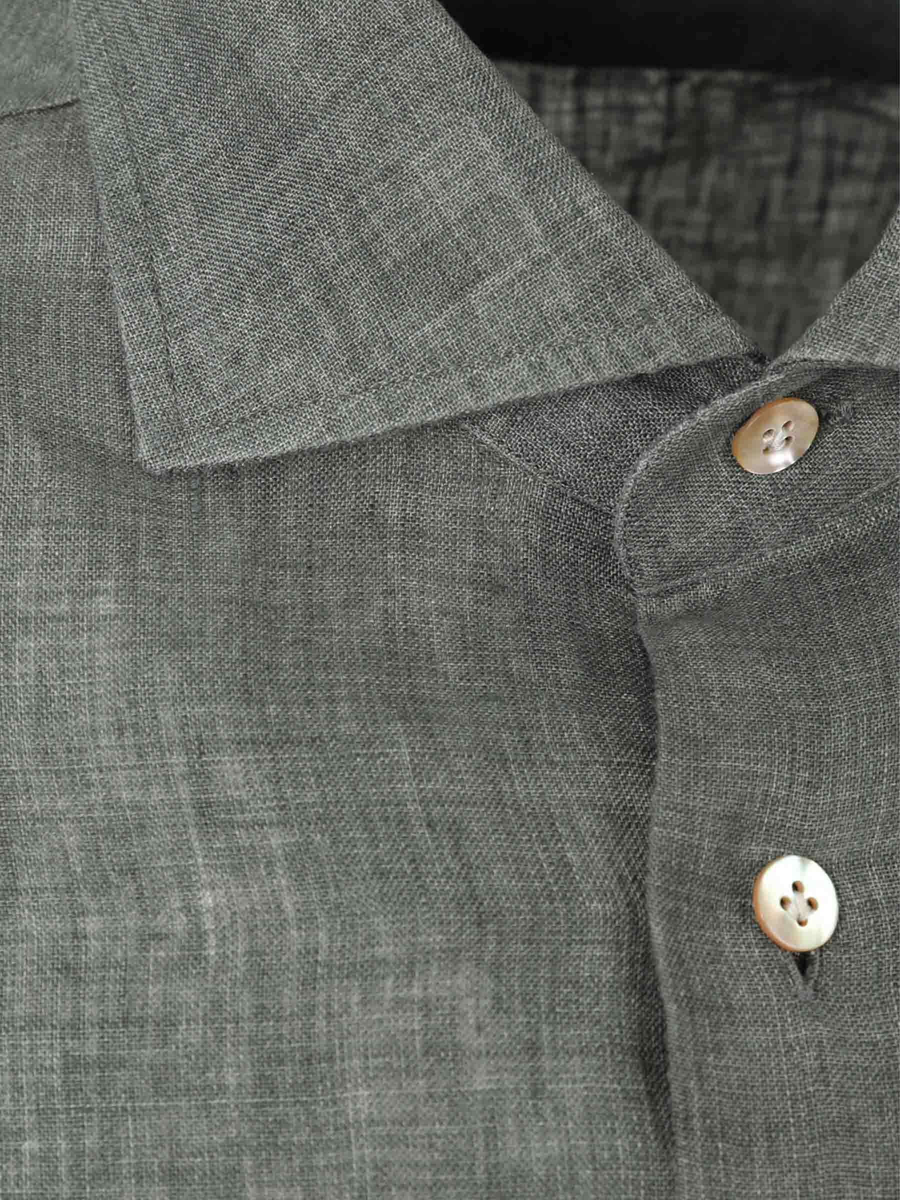 Santa Eulalia Hombre Barcelona Camisa Lisa Lino color Verde Oscuro sku 531-006442 03 - Foto 3