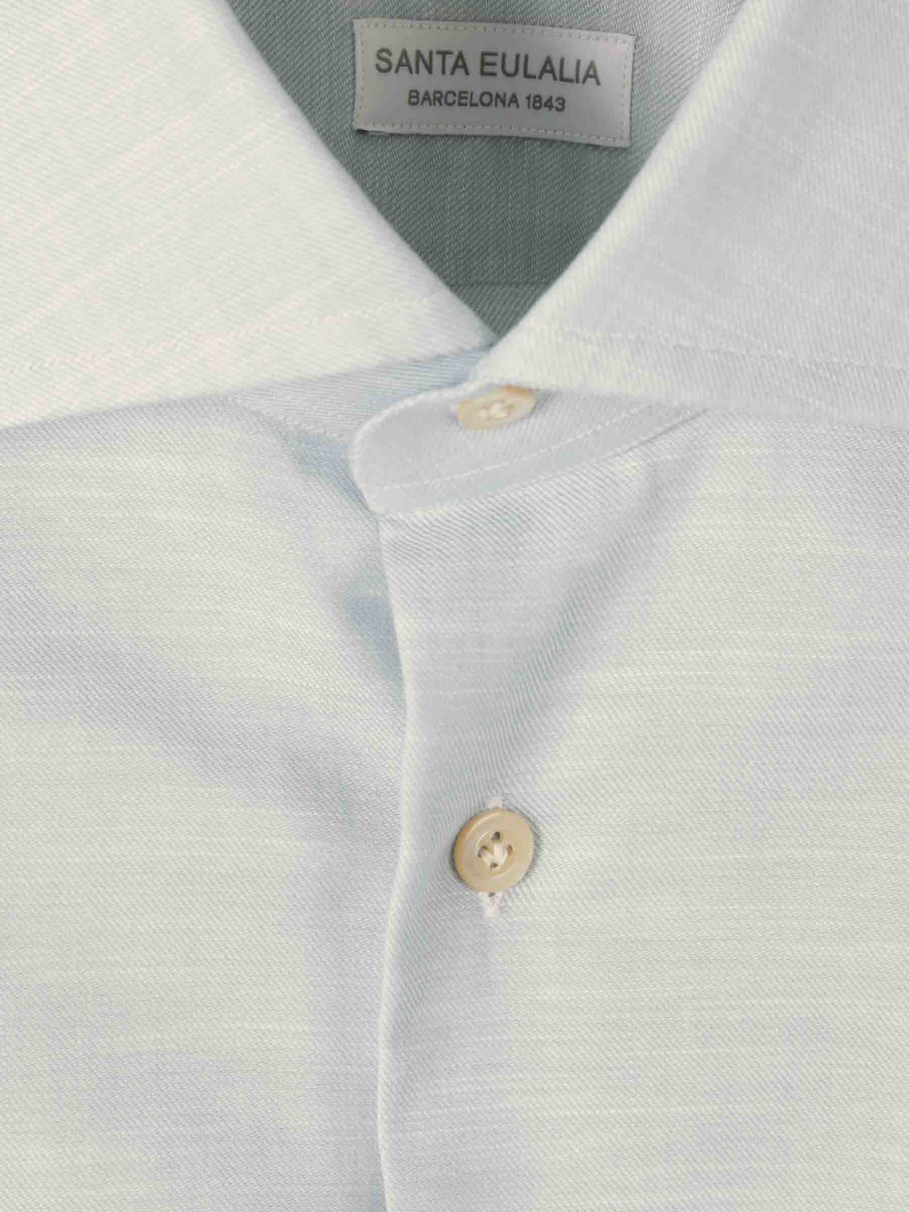 Santa Eulalia Hombre Barcelona Camisa Jaspeada Algodón color Azul Celeste sku 531-006443 02 - Foto 3