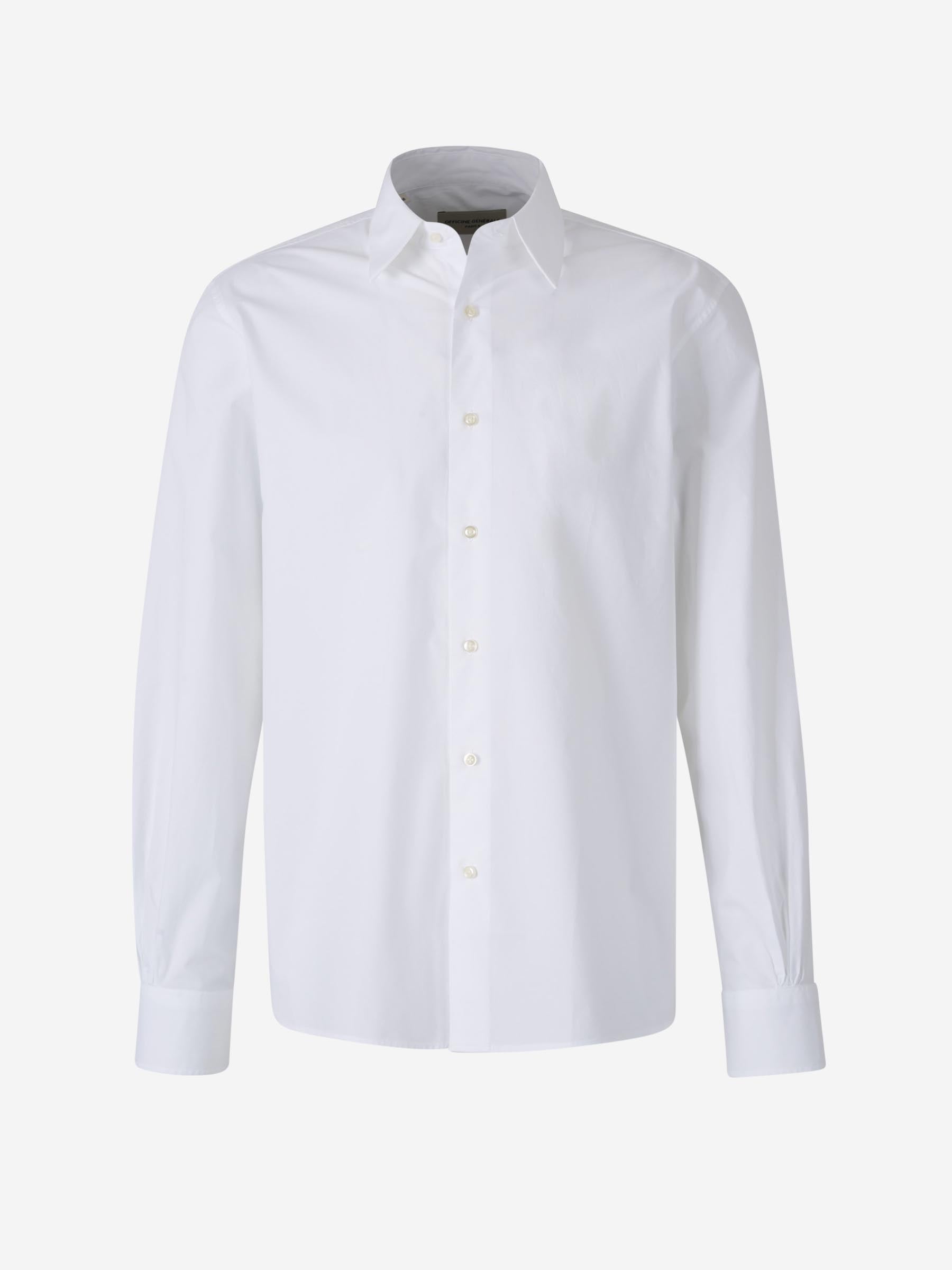 Outlet online Officine Générale Hombre Camisa Popelina Algodón color Blanco sku 531-006461 01 - Foto 1