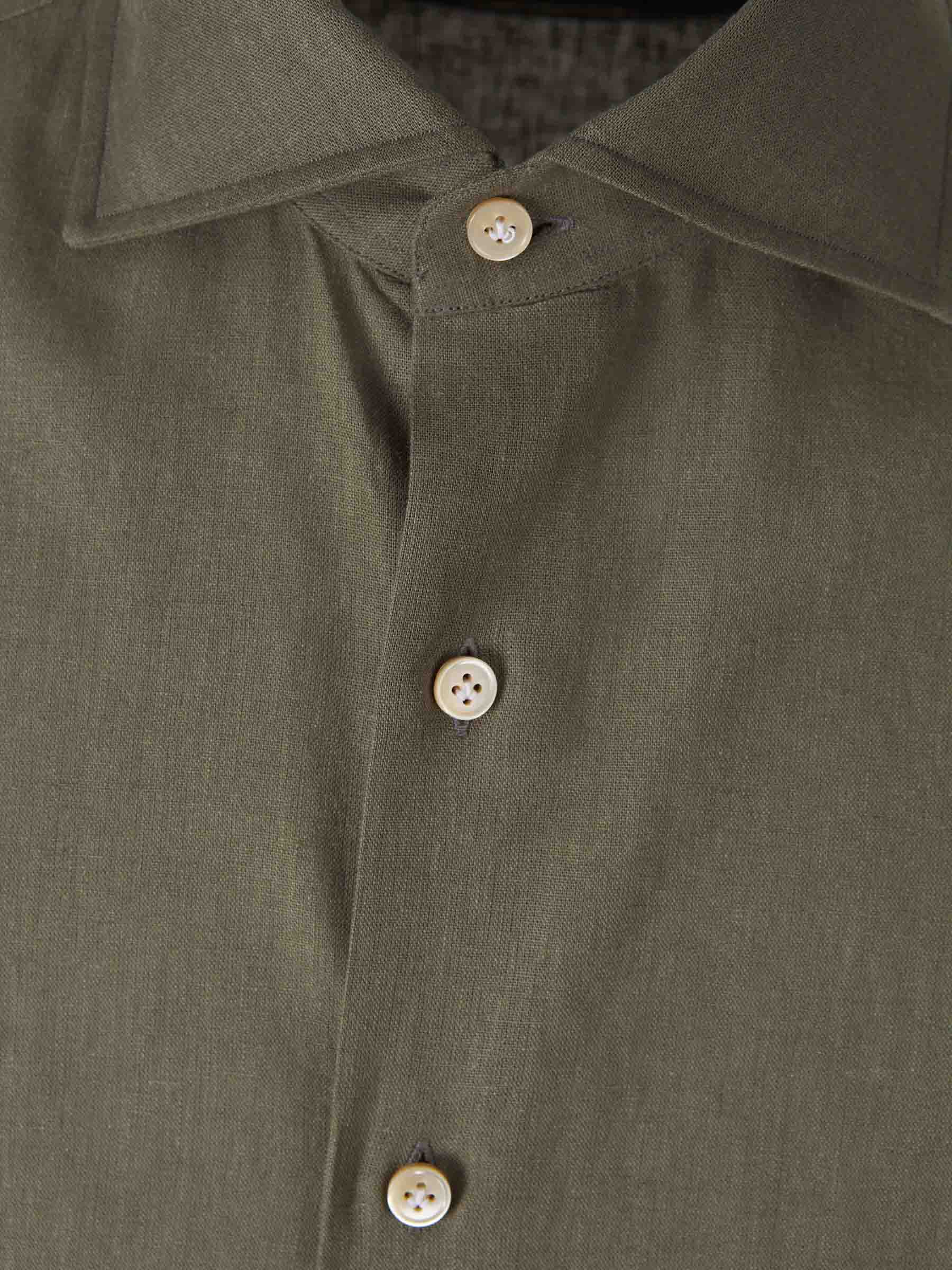 Outlet online Borrelli Hombre Camisa Motivo Rayas color Verde Militar sku 531-006470 01 - Foto 3