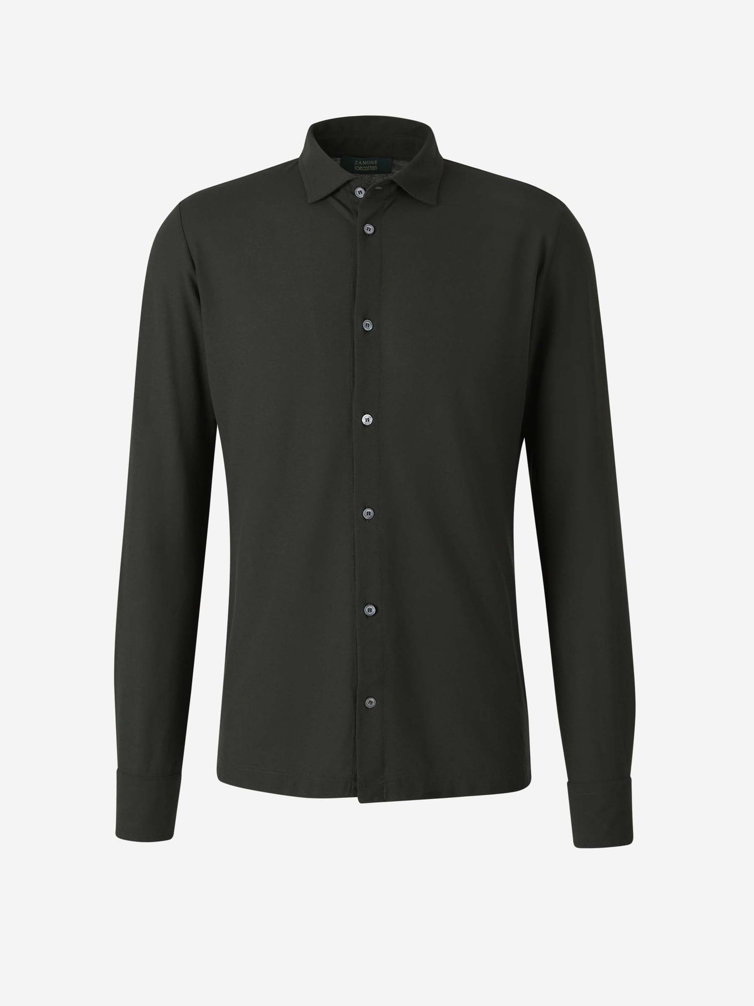 Zanone Hombre Barcelona Camisa Aberturas Algodón color Verde Militar sku 531-006482 03 - Foto 1