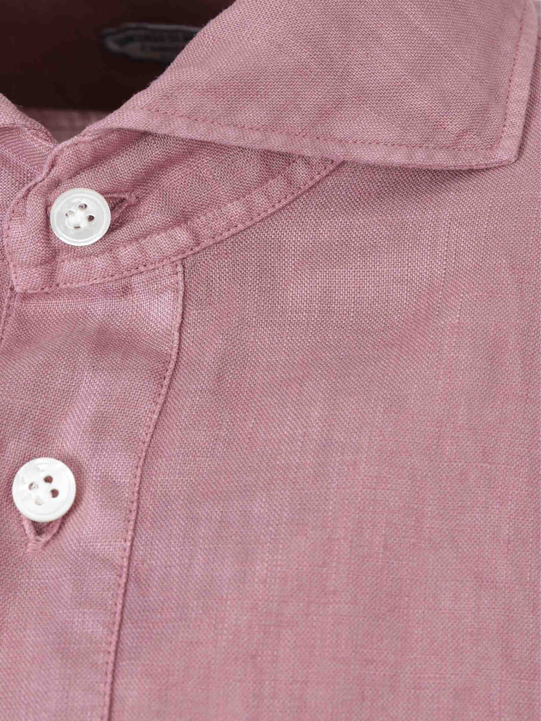 Vincenzo di Ruggiero Hombre Barcelona Camisa Lino Lisa color Cereza sku 531-006483 01 - Foto 3