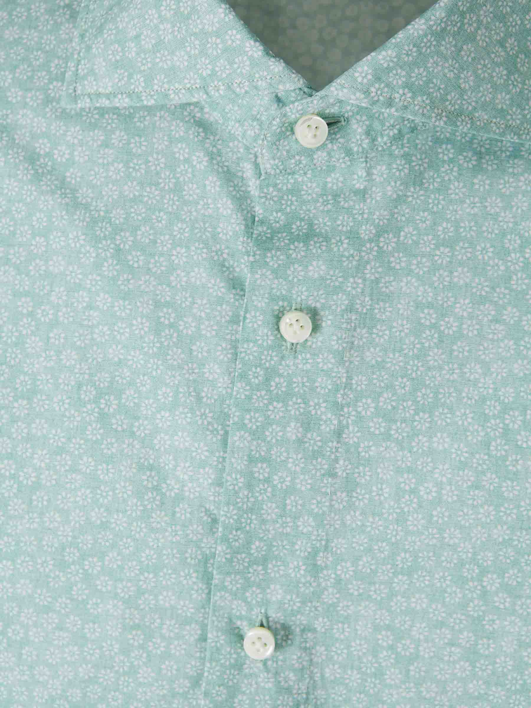Outlet online Vincenzo di Ruggiero Hombre Camisa Floral Algodón color Verde Menta sku 531-006486 01 - Foto 2