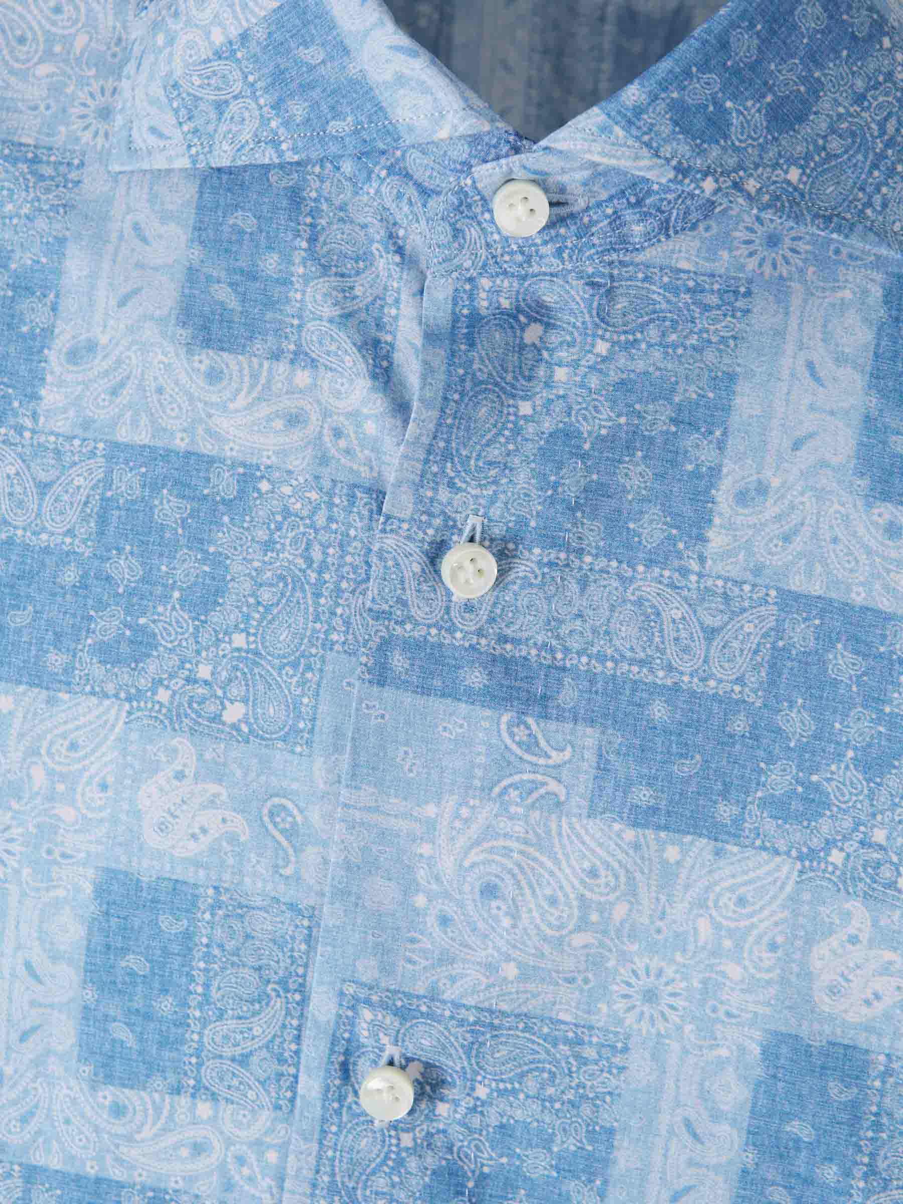 Vincenzo di Ruggiero Hombre Barcelona Camisa Paisley Algodón color Azul sku 531-006488 01 - Foto 3