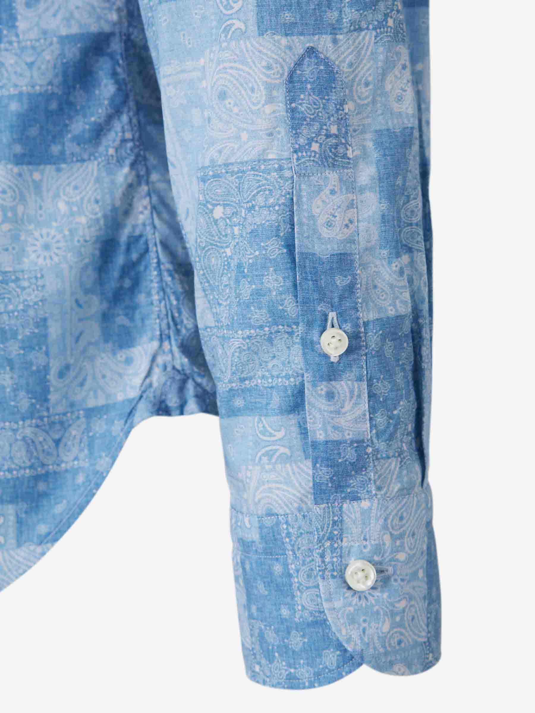 Vincenzo di Ruggiero Hombre Barcelona Camisa Paisley Algodón color Azul sku 531-006488 01 - Foto 4