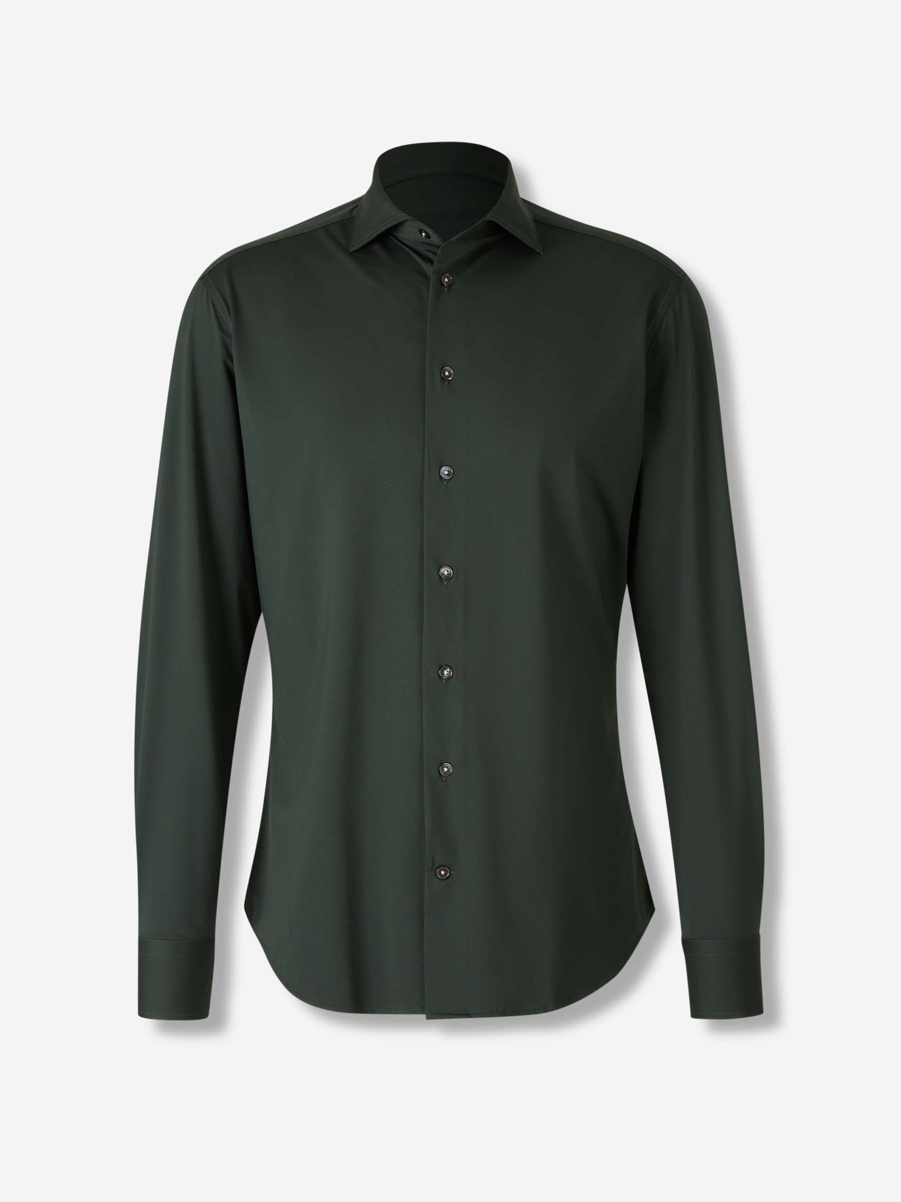 Outlet online Traiano Milano Hombre Camisa Vestir Lisa color Verde Oscuro sku 531-006503 01 - Foto 1