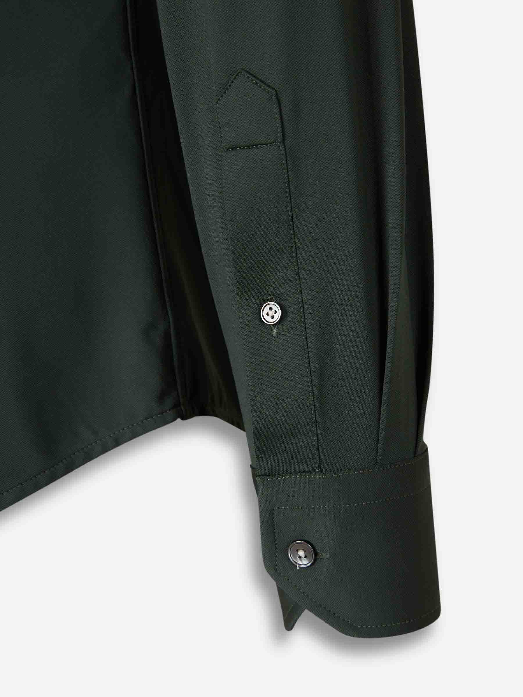 Outlet online Traiano Milano Hombre Camisa Vestir Lisa color Verde Oscuro sku 531-006503 01 - Foto 4