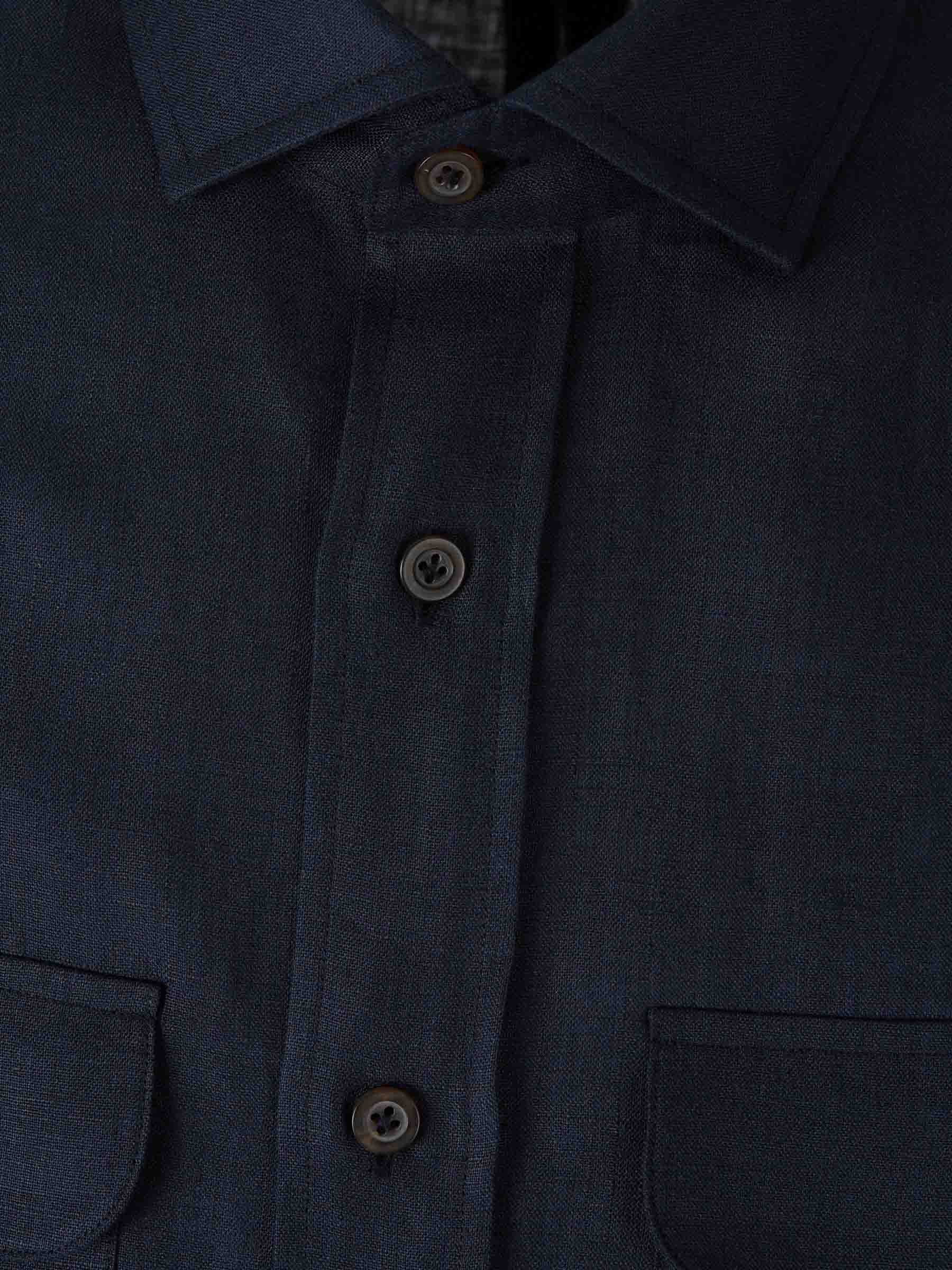 Outlet online Atelier Munro Hombre Camisa Recta Lino color Azul Marino sku 531-006510 01 - Foto 3