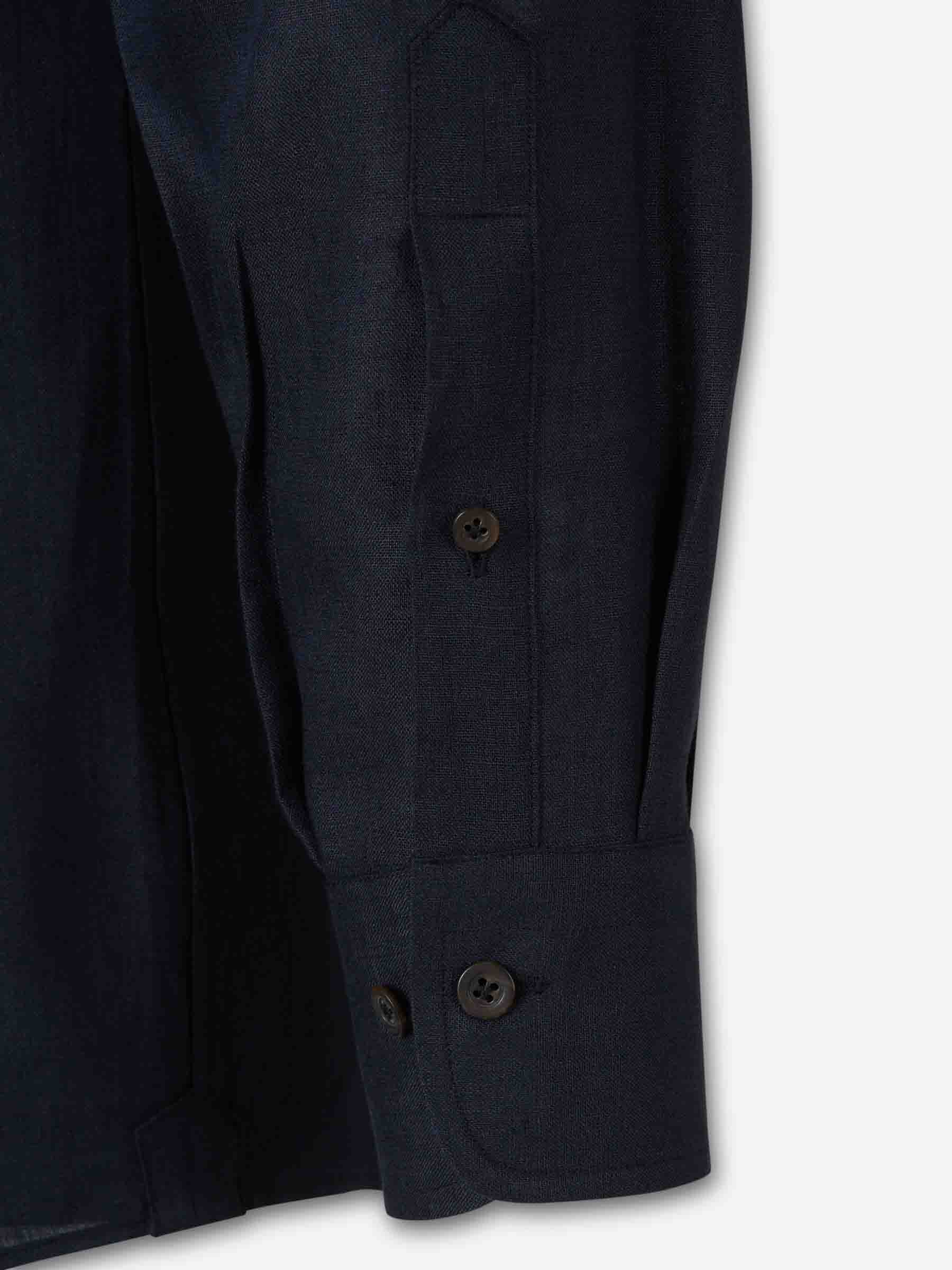 Outlet online Atelier Munro Hombre Camisa Recta Lino color Azul Marino sku 531-006510 01 - Foto 4