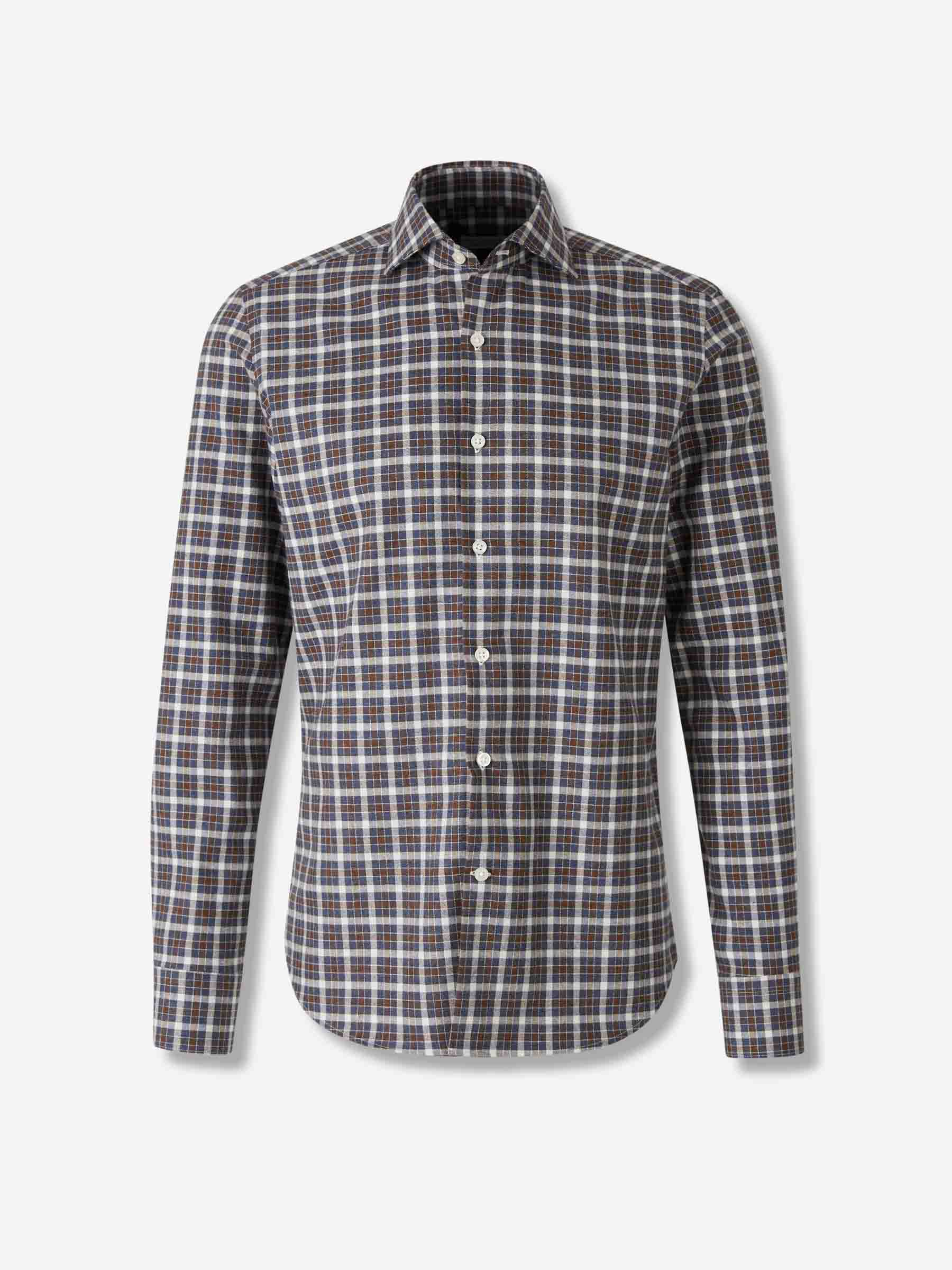 Outlet online Santa Eulalia Hombre Camisa Motivo Cuadros color Marrón sku 531-006543 01 - Foto 1