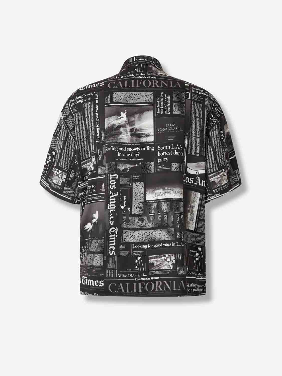 Outlet online Palm Angels Hombre Camiseta con motivo de periódico color Negro sku 531-006547 01 - Foto 2