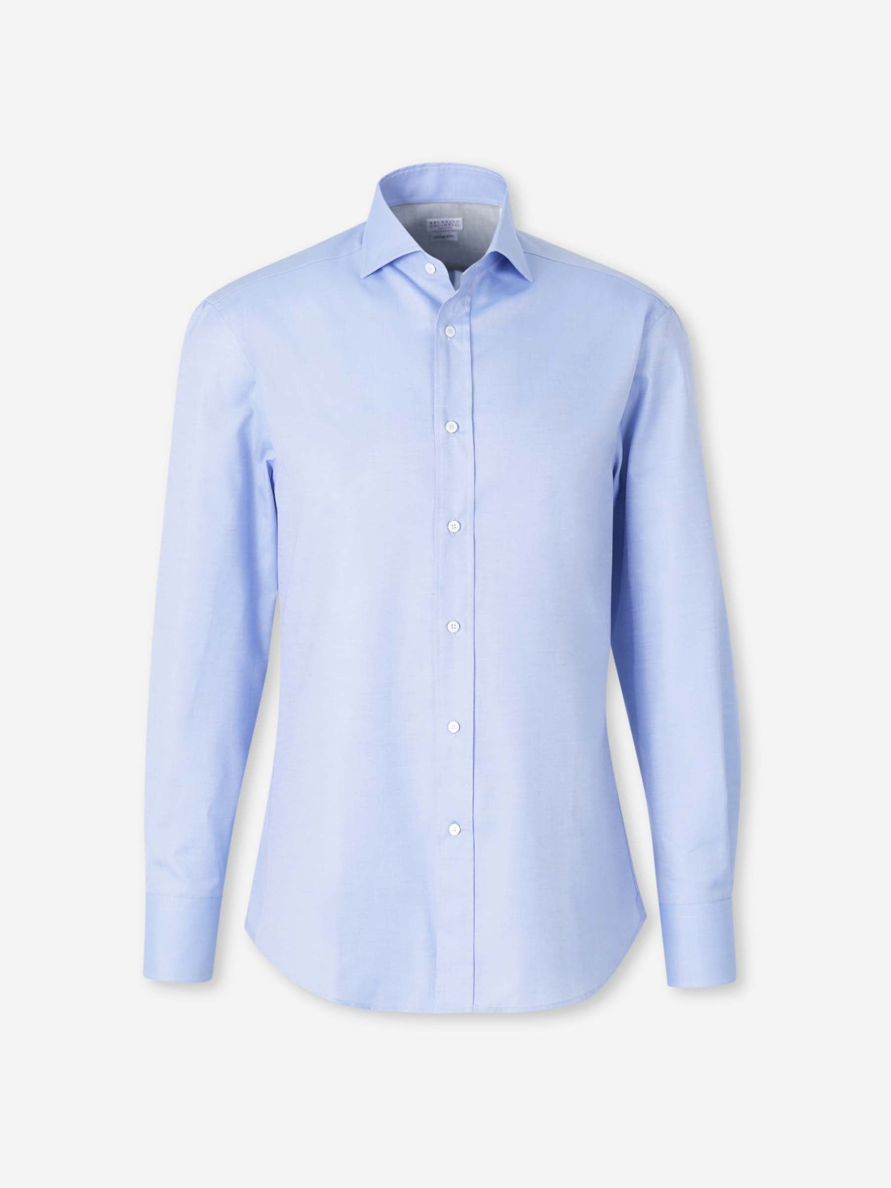 Outlet online Brunello Cucinelli Hombre Camisa de Vestir color Azul Celeste sku 531-006566 02 - Foto 1